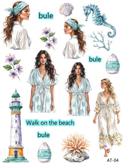 A510-AT05 embossed sticker AT04 pre-cut embossed sticker (5.91*7.87 inch)