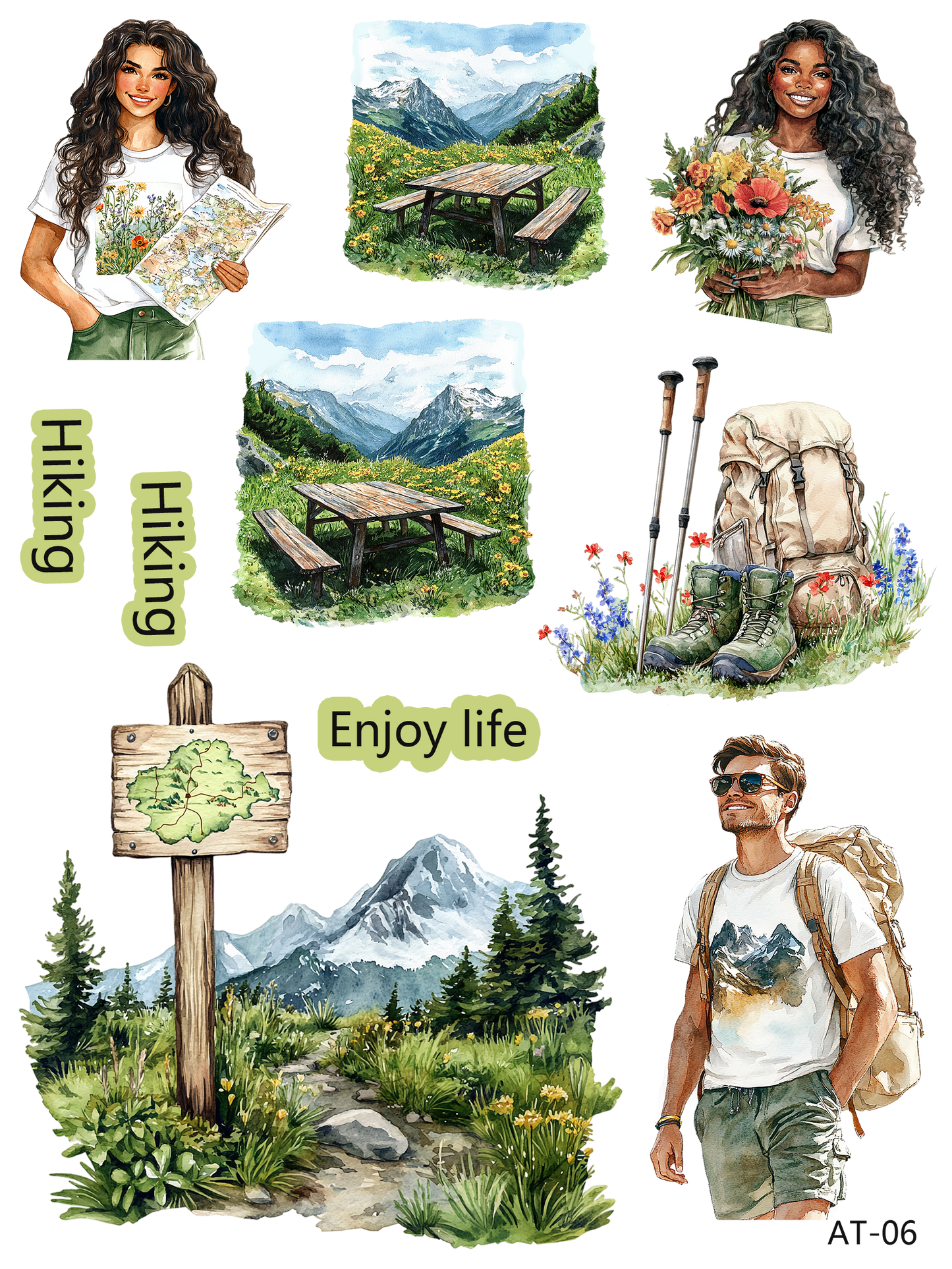 AT06-AT16 embossed sticker AT06 pre-cut embossed sticker (5.91*7.87 inch)