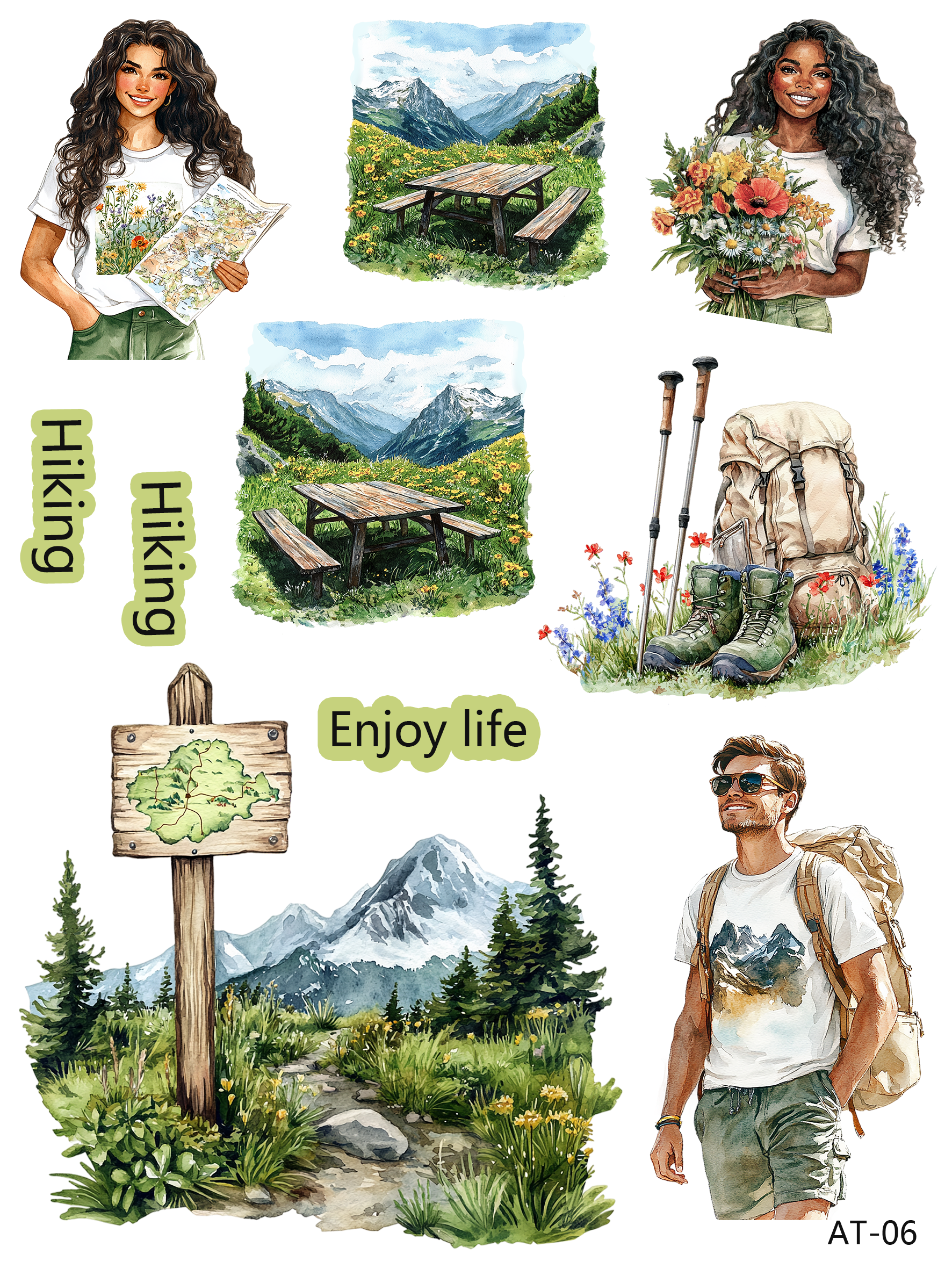 AT06-AT16 embossed sticker AT06 pre-cut embossed sticker (5.91*7.87 inch)