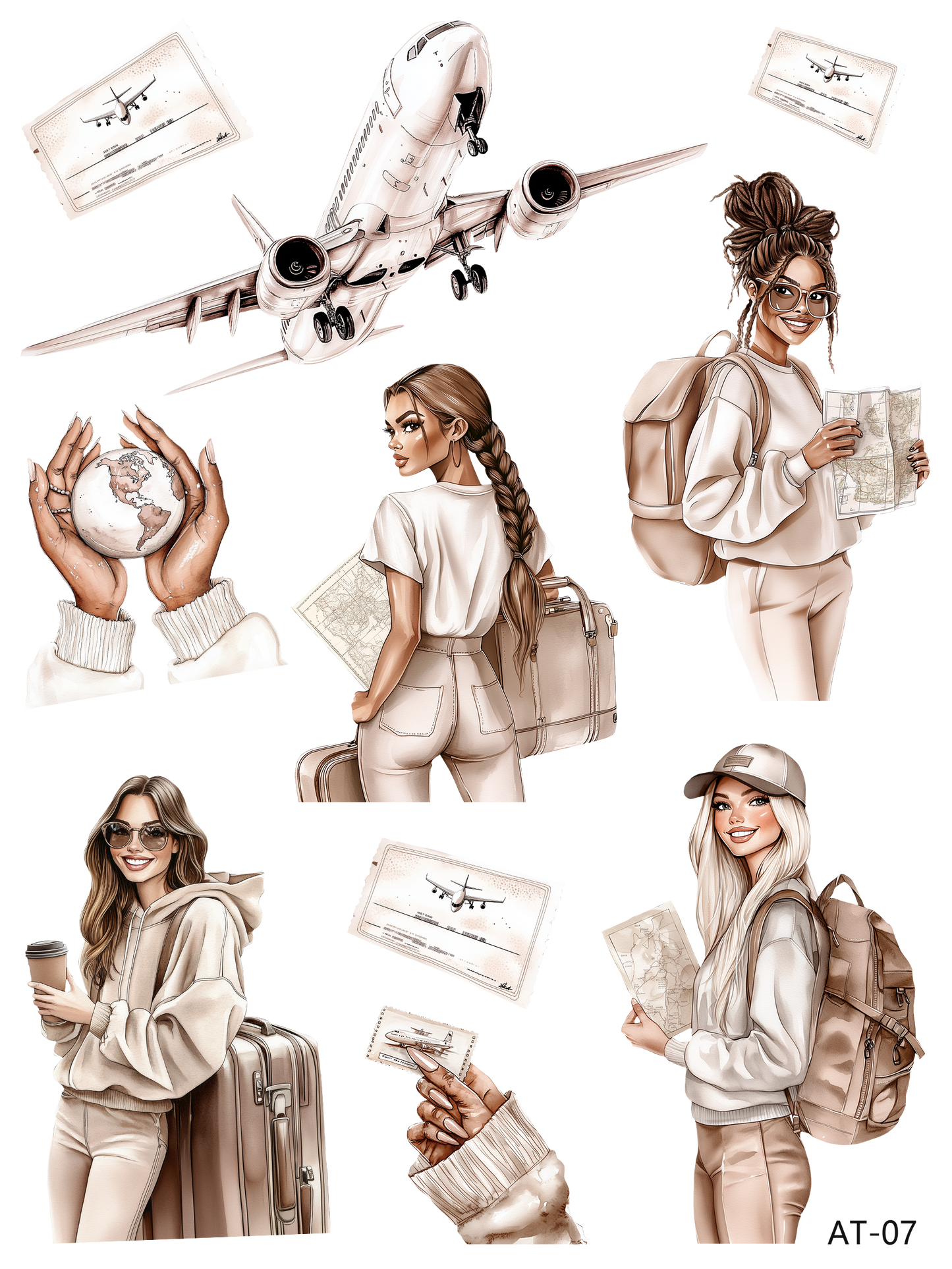 AT06-AT16 embossed sticker AT07 pre-cut embossed sticker (5.91*7.87 inch)