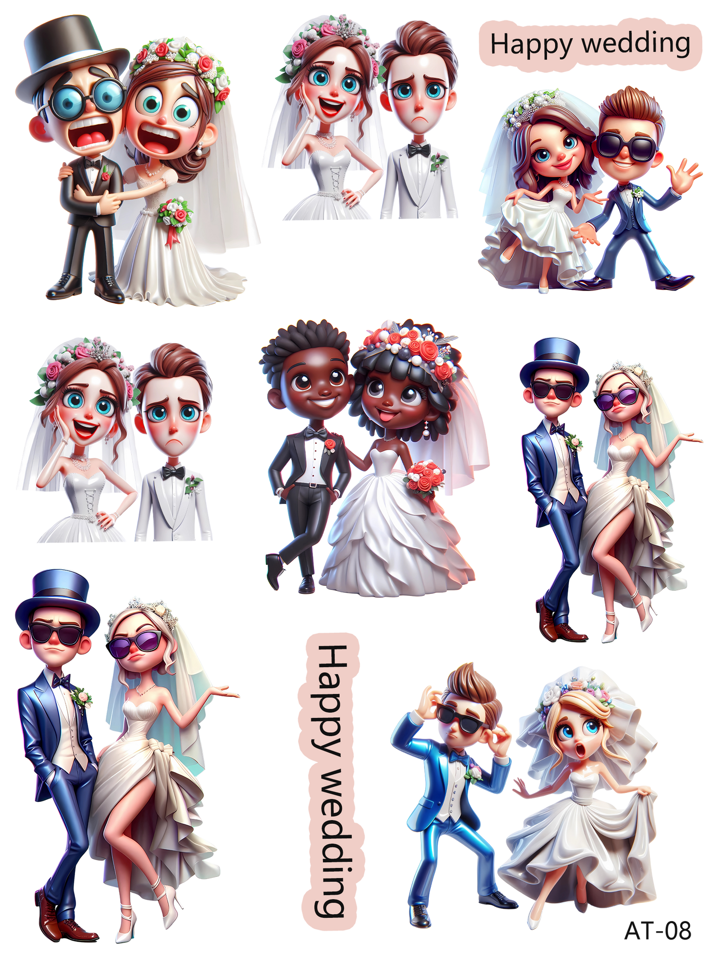 AT06-AT16 embossed sticker AT08 pre-cut embossed sticker (5.91*7.87 inch)