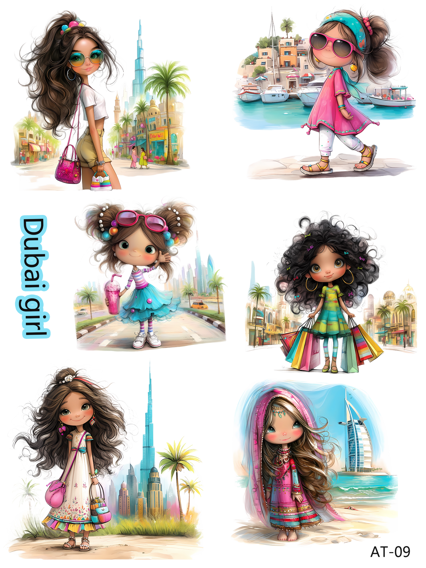 AT06-AT16 embossed sticker AT09 pre-cut embossed sticker (5.91*7.87 inch)