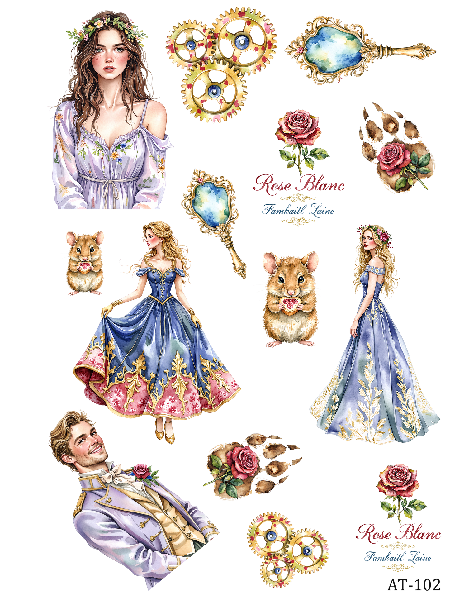 AT99-AT109 embossed sticker AT102