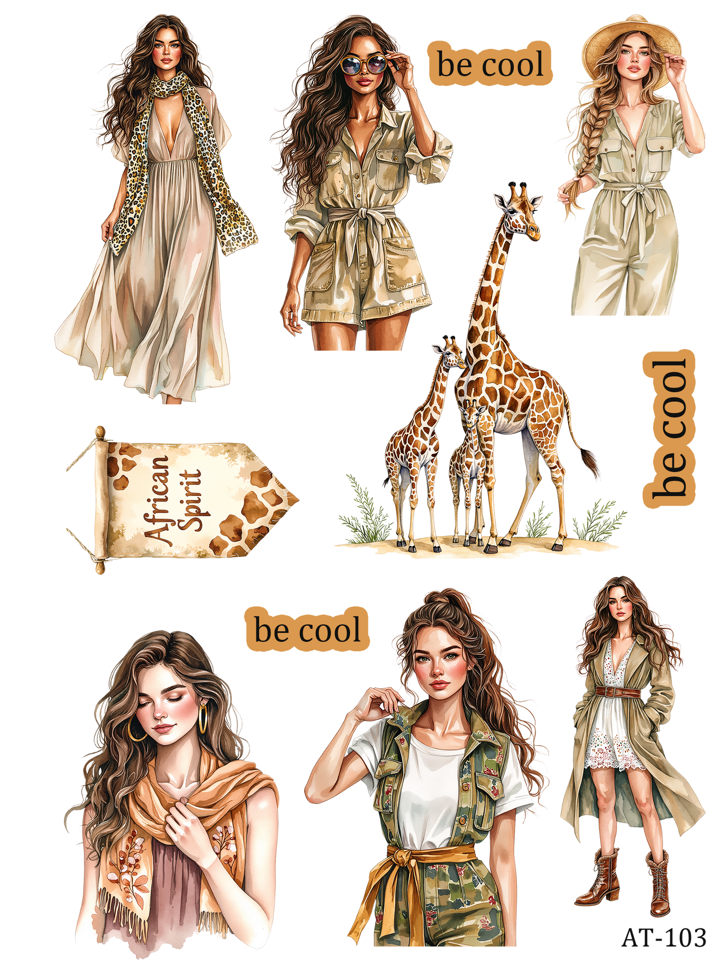 AT99-AT109 embossed sticker AT103