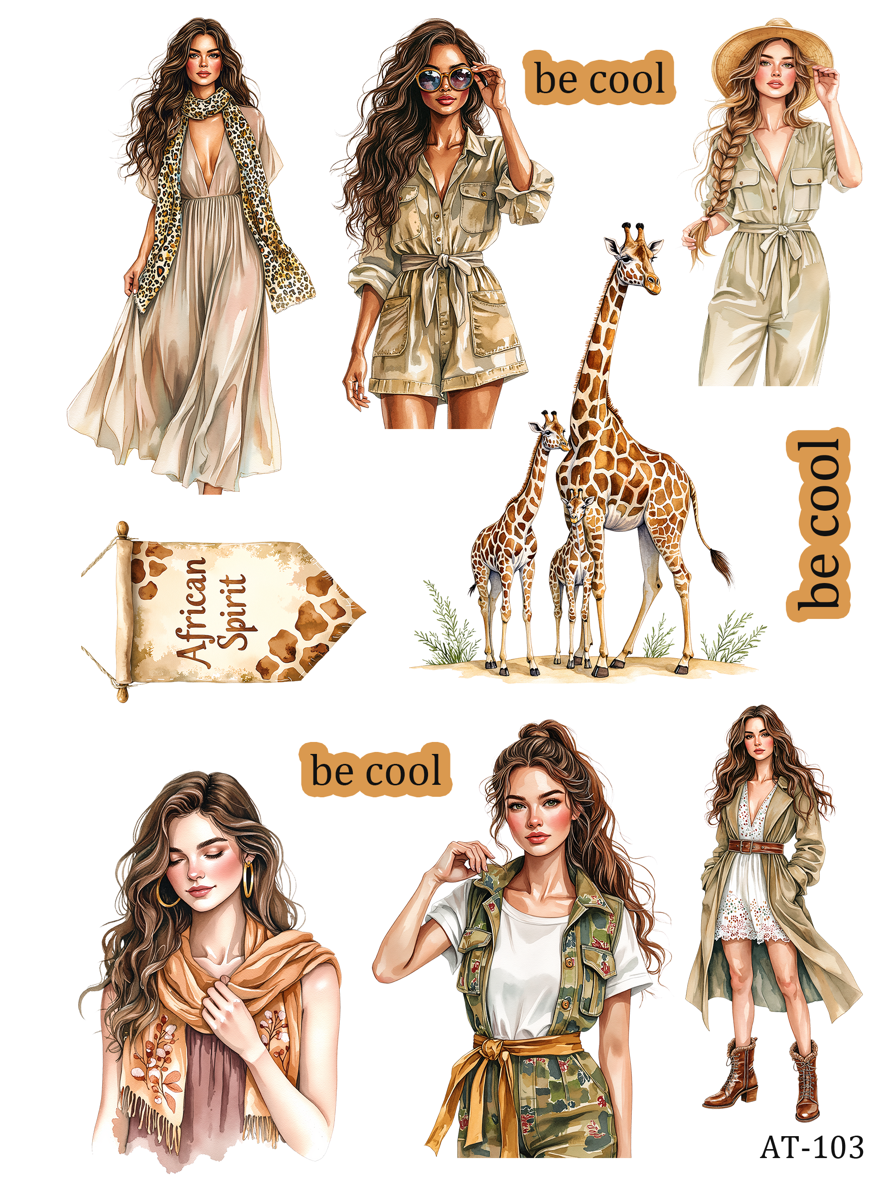 AT99-AT109 embossed sticker AT103