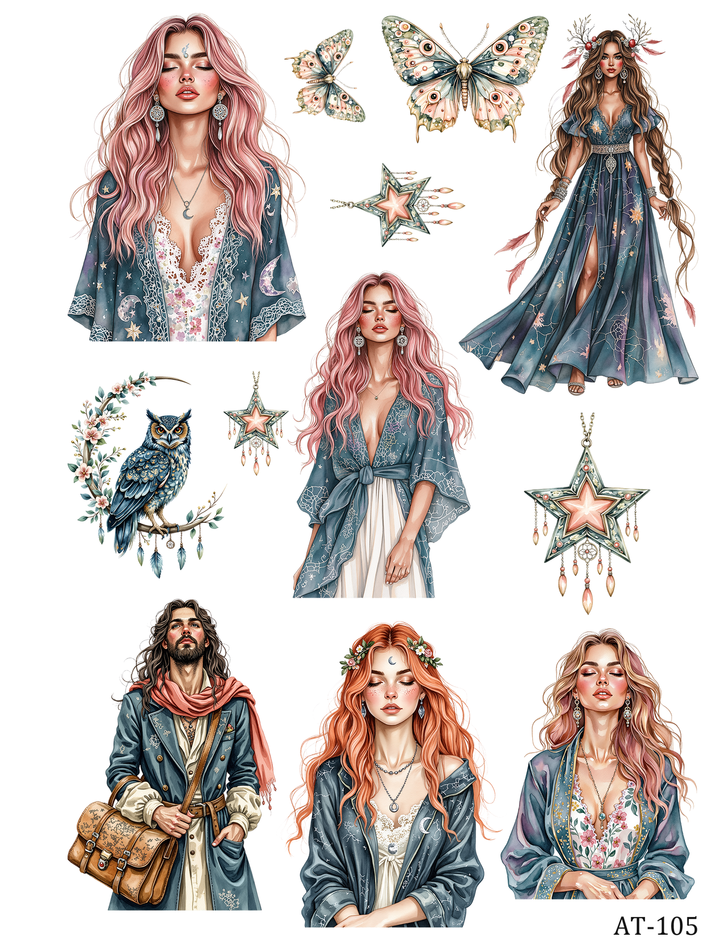 AT99-AT109 embossed sticker AT105