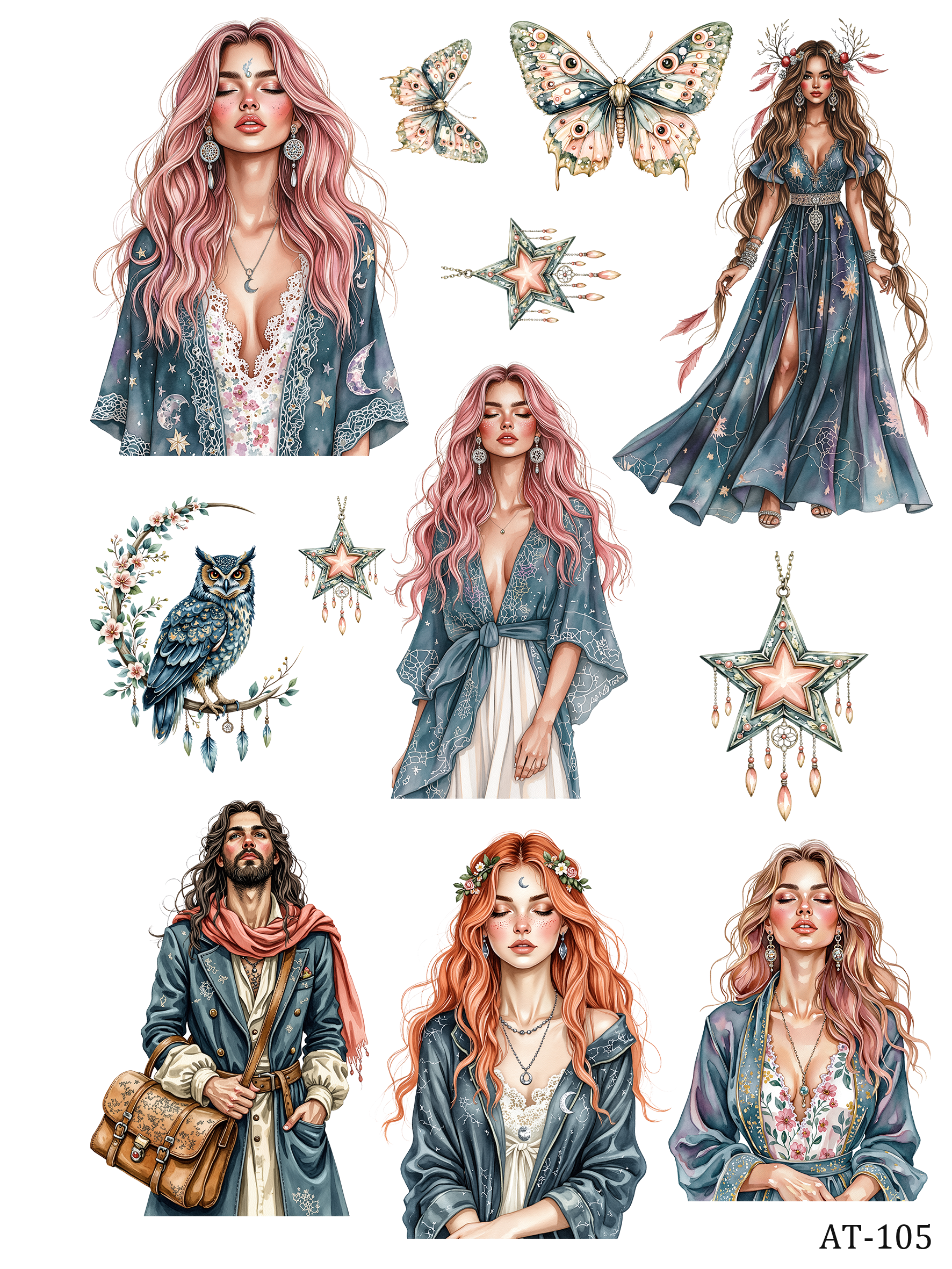 AT99-AT109 embossed sticker AT105