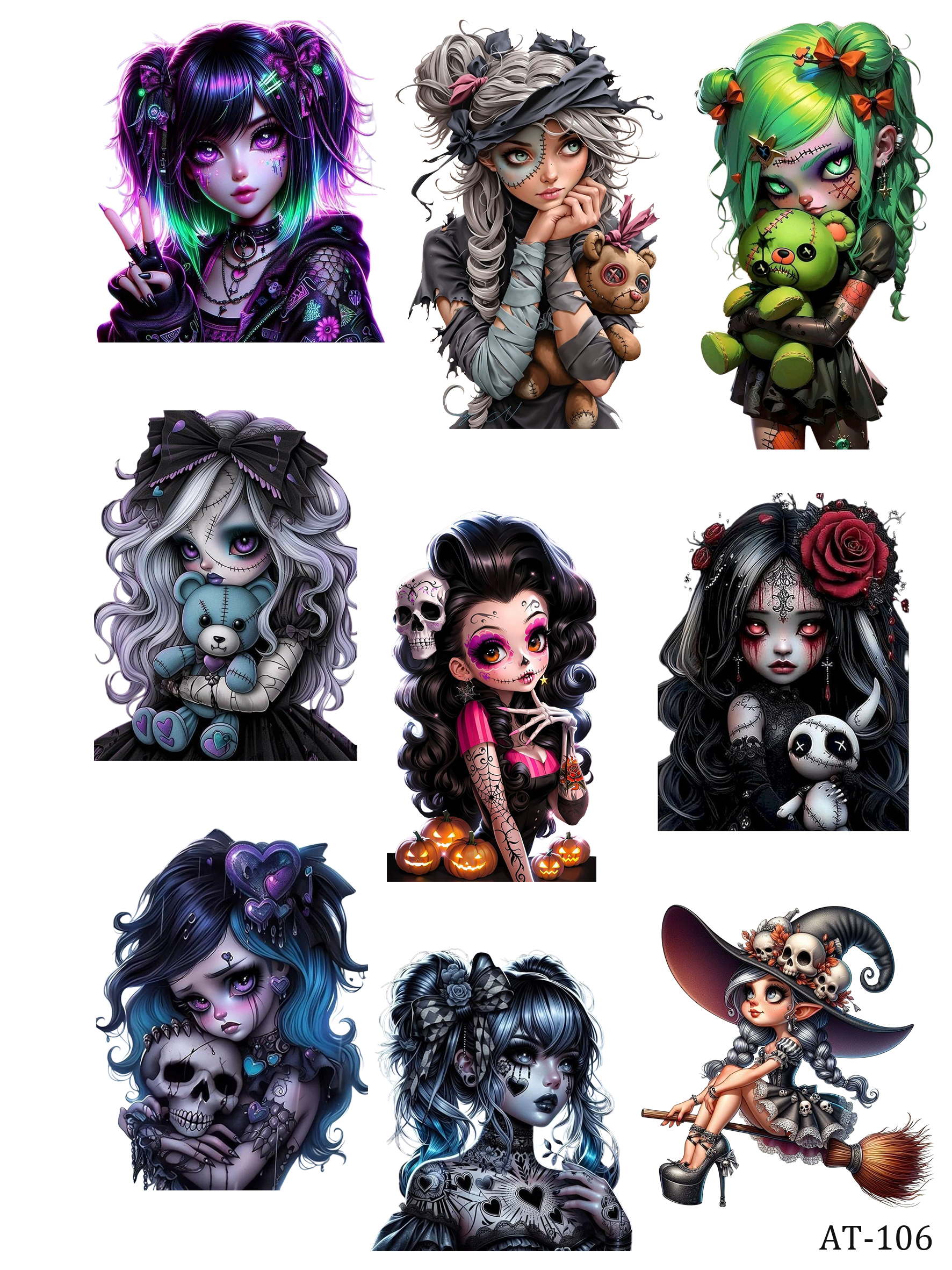 AT99-AT109 embossed sticker AT106