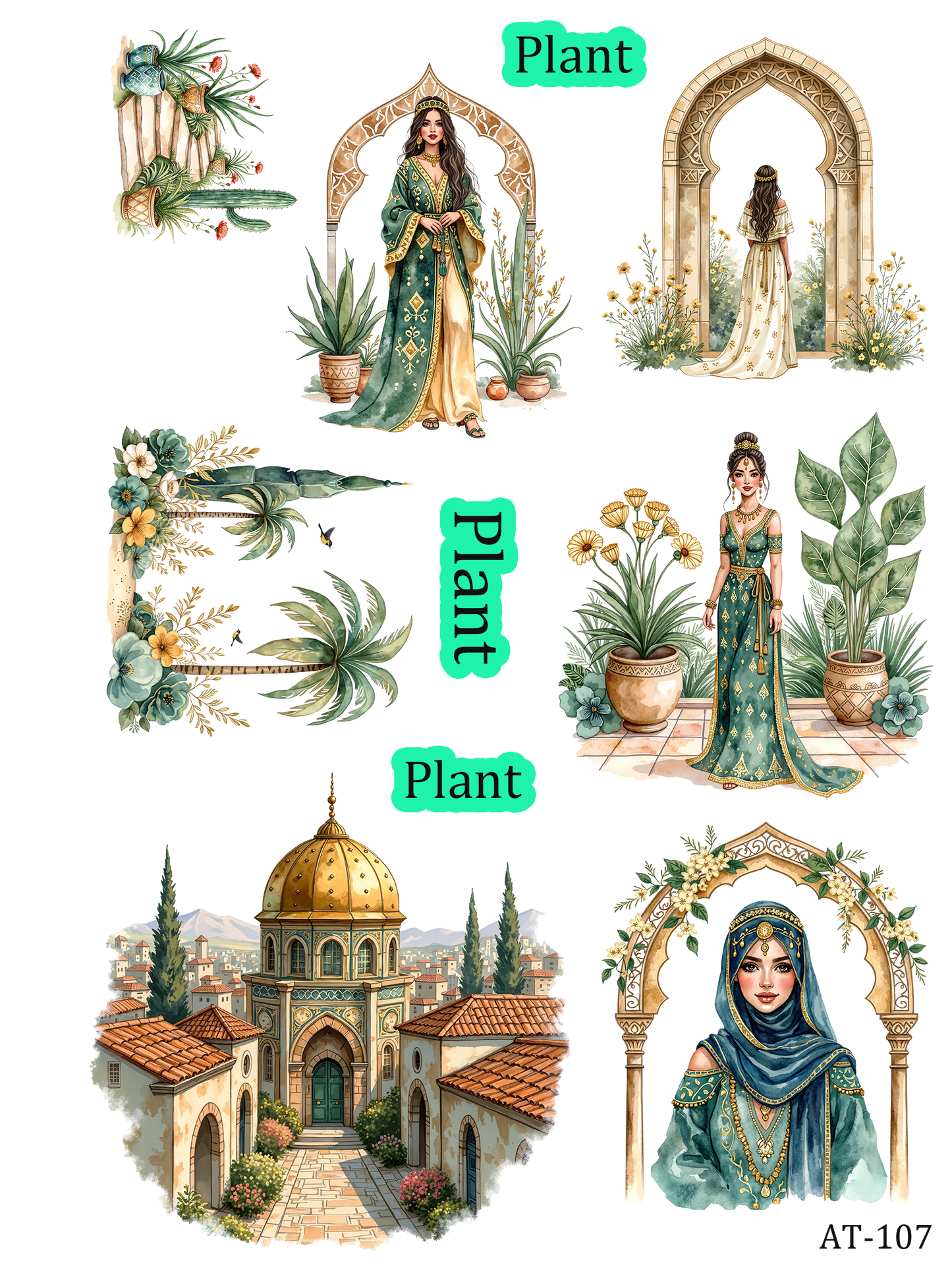 AT99-AT109 embossed sticker AT107