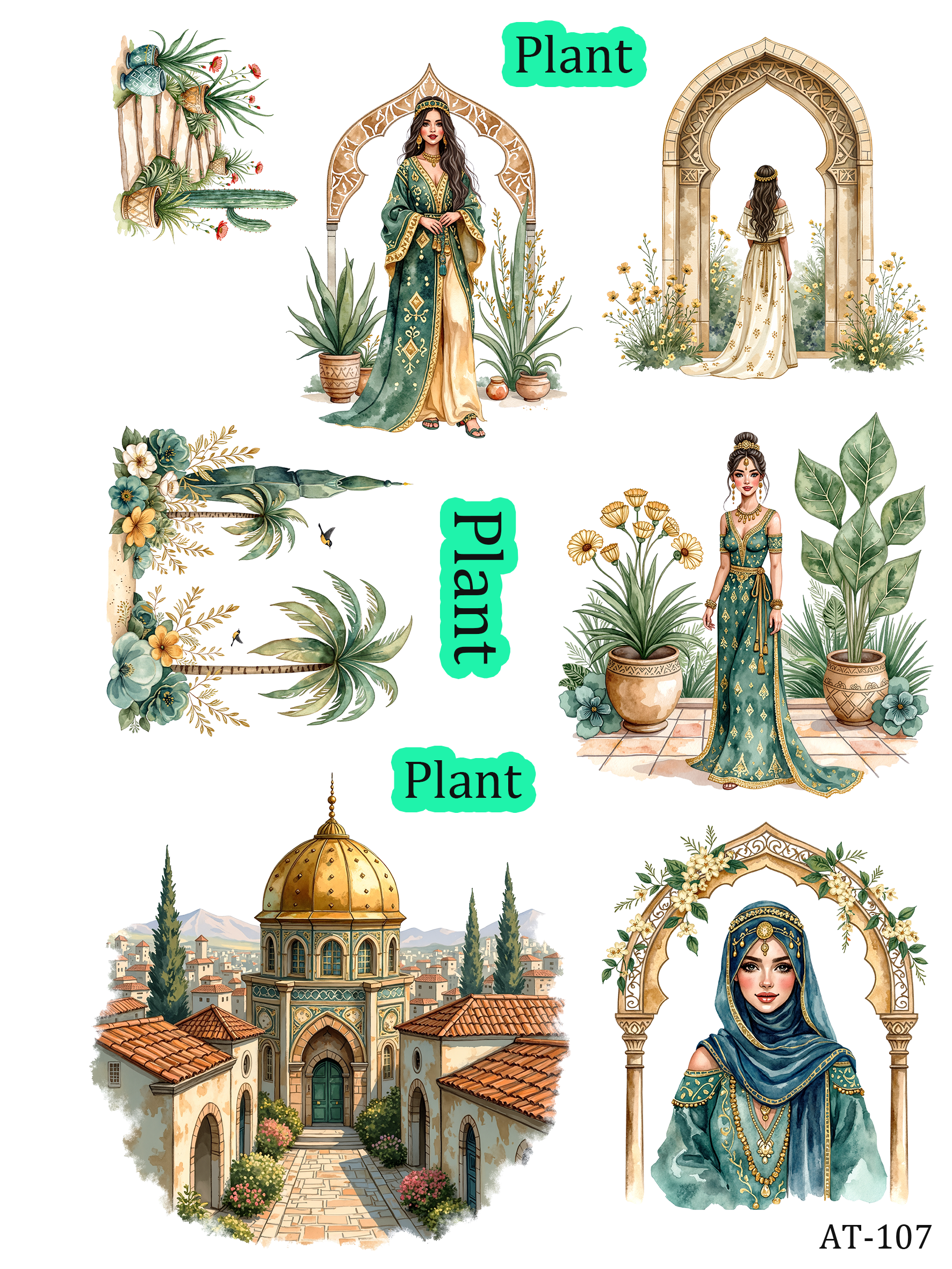 AT99-AT109 embossed sticker AT107