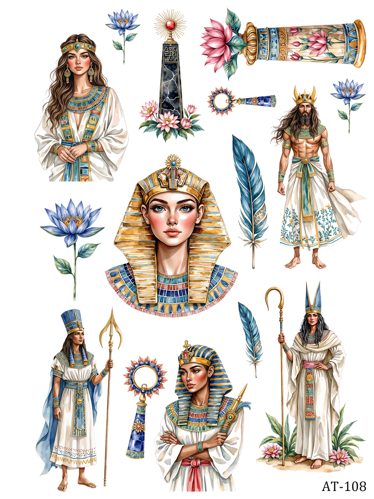 AT99-AT109 embossed sticker AT108