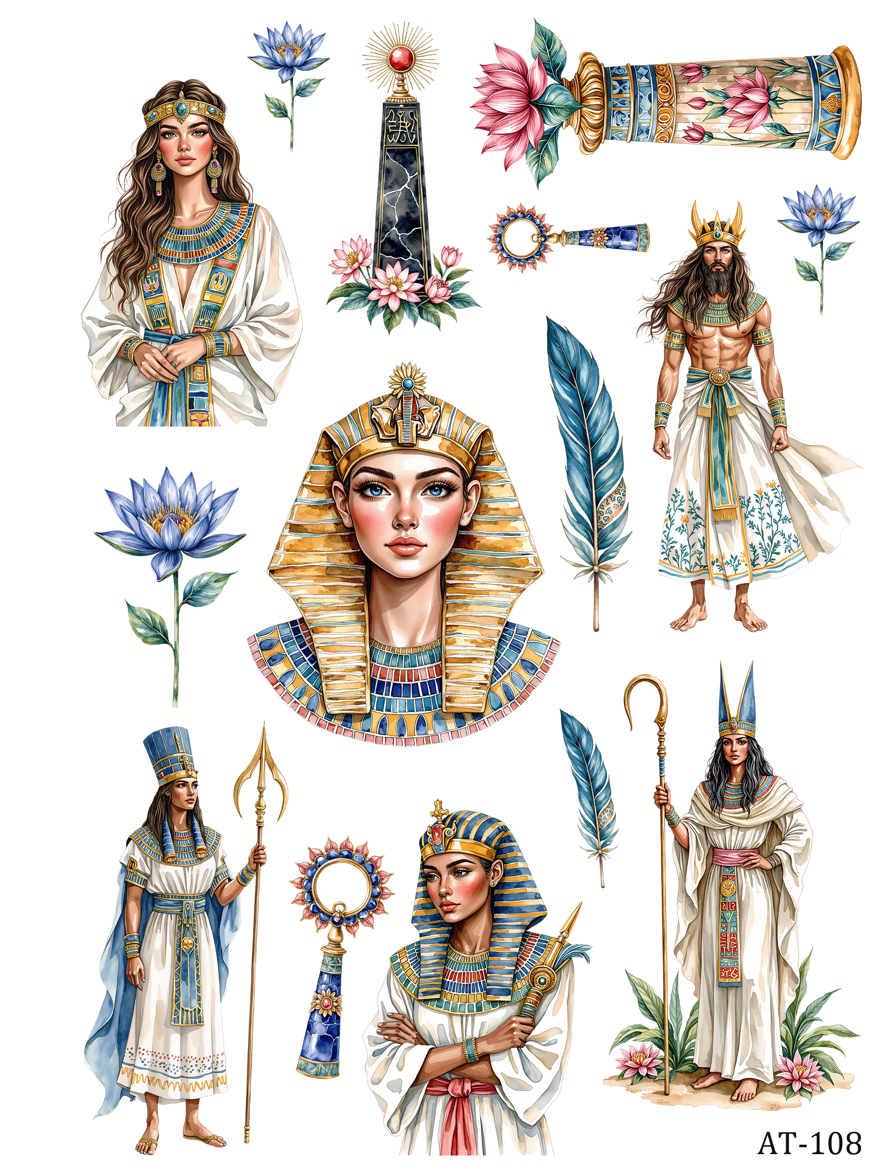 AT99-AT109 embossed sticker AT108