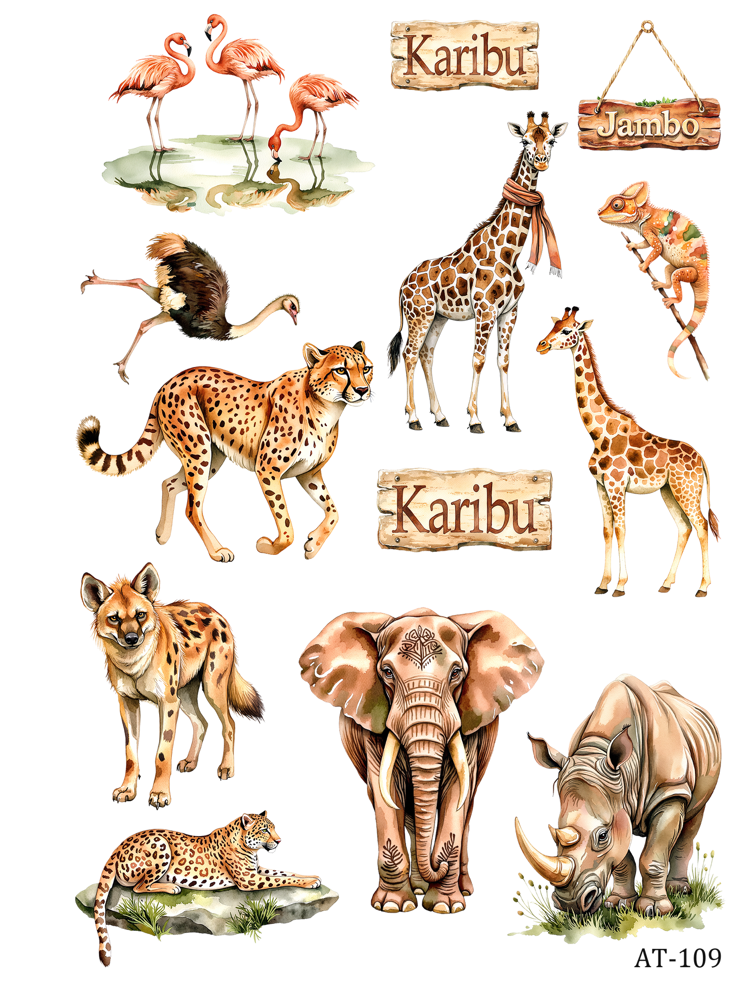 AT99-AT109 embossed sticker AT109