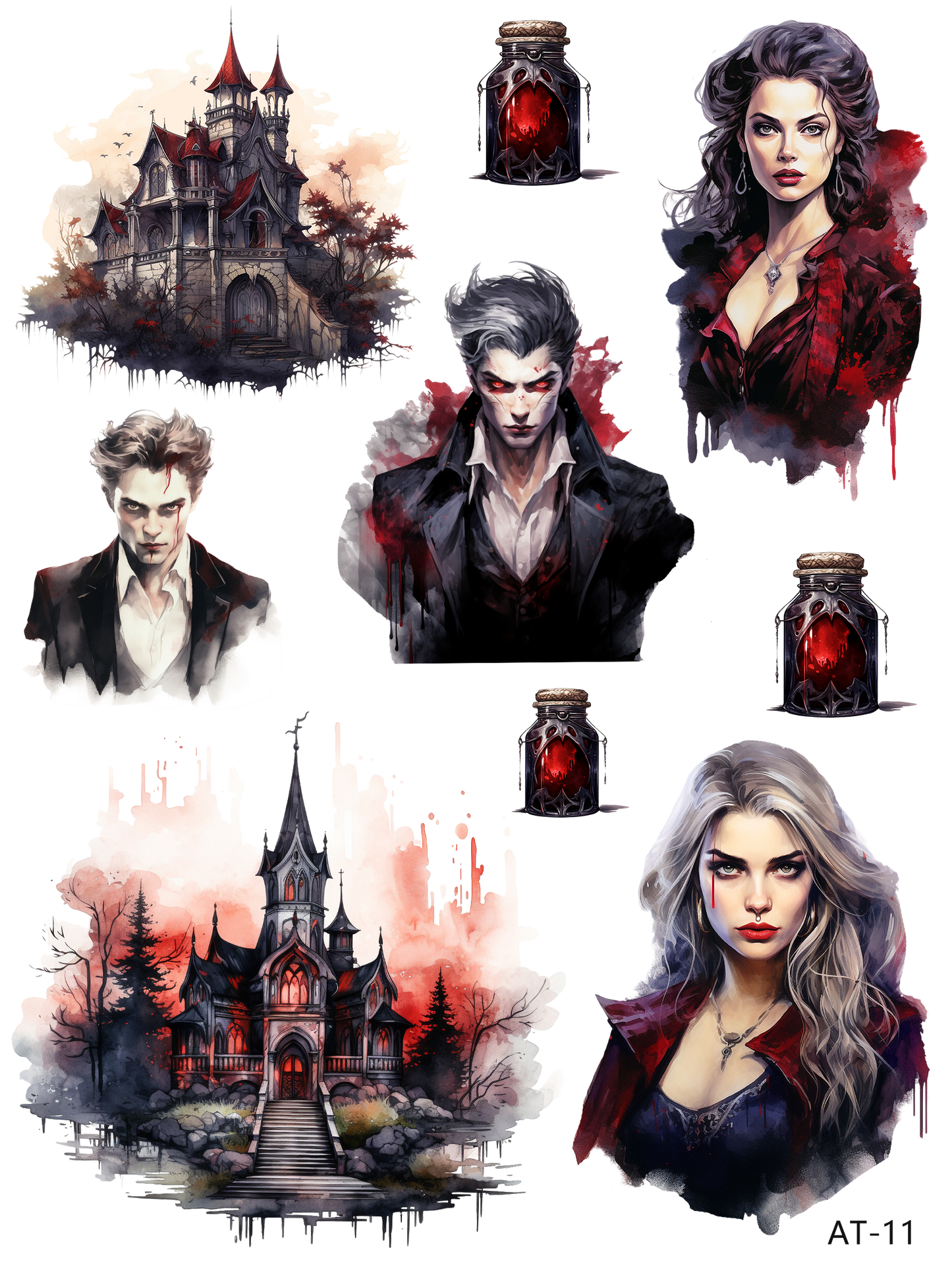 AT06-AT16 embossed sticker AT11 pre-cut embossed sticker (5.91*7.87 inch)