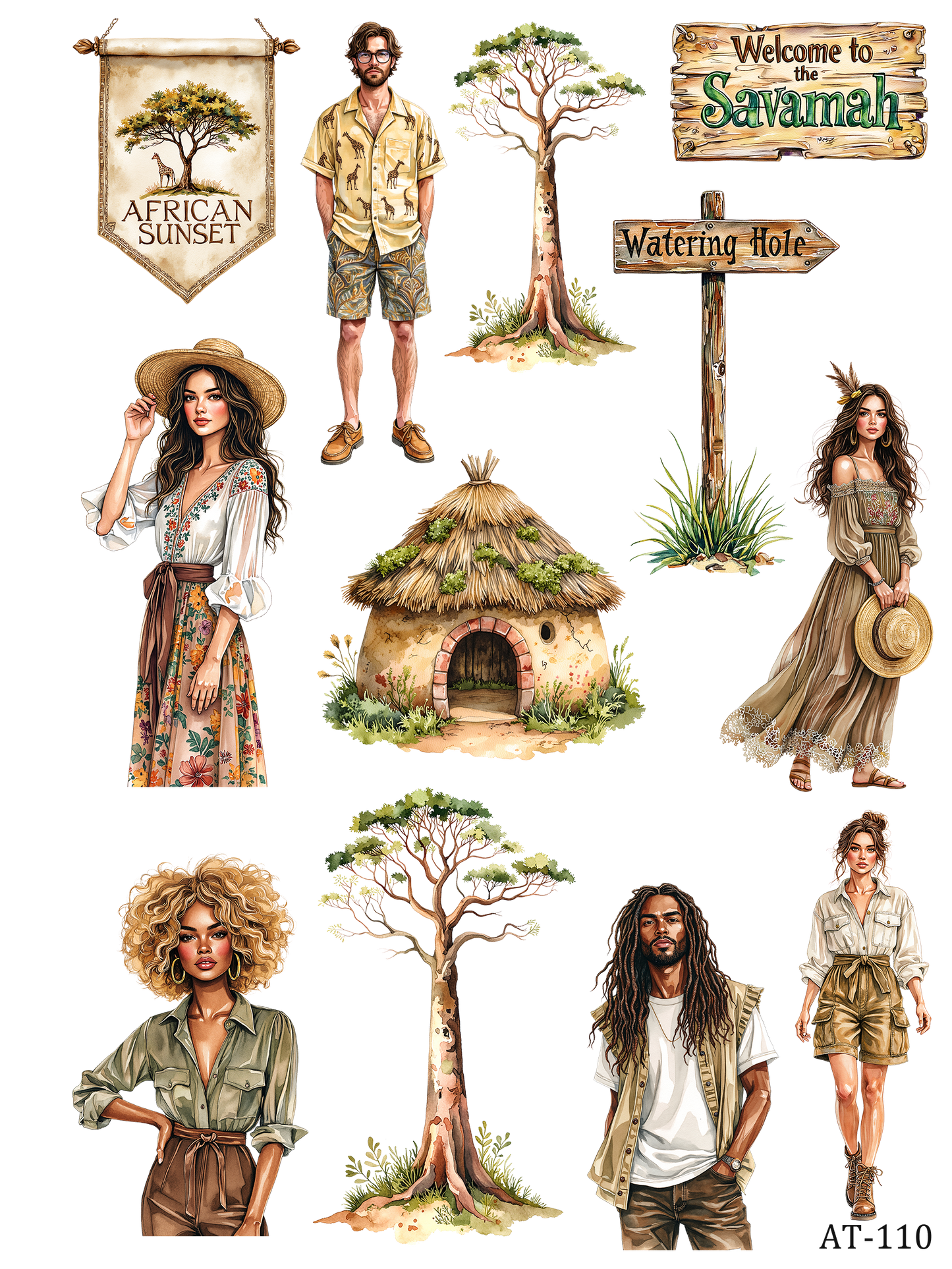 AT110-AT112 embossed sticker AT110