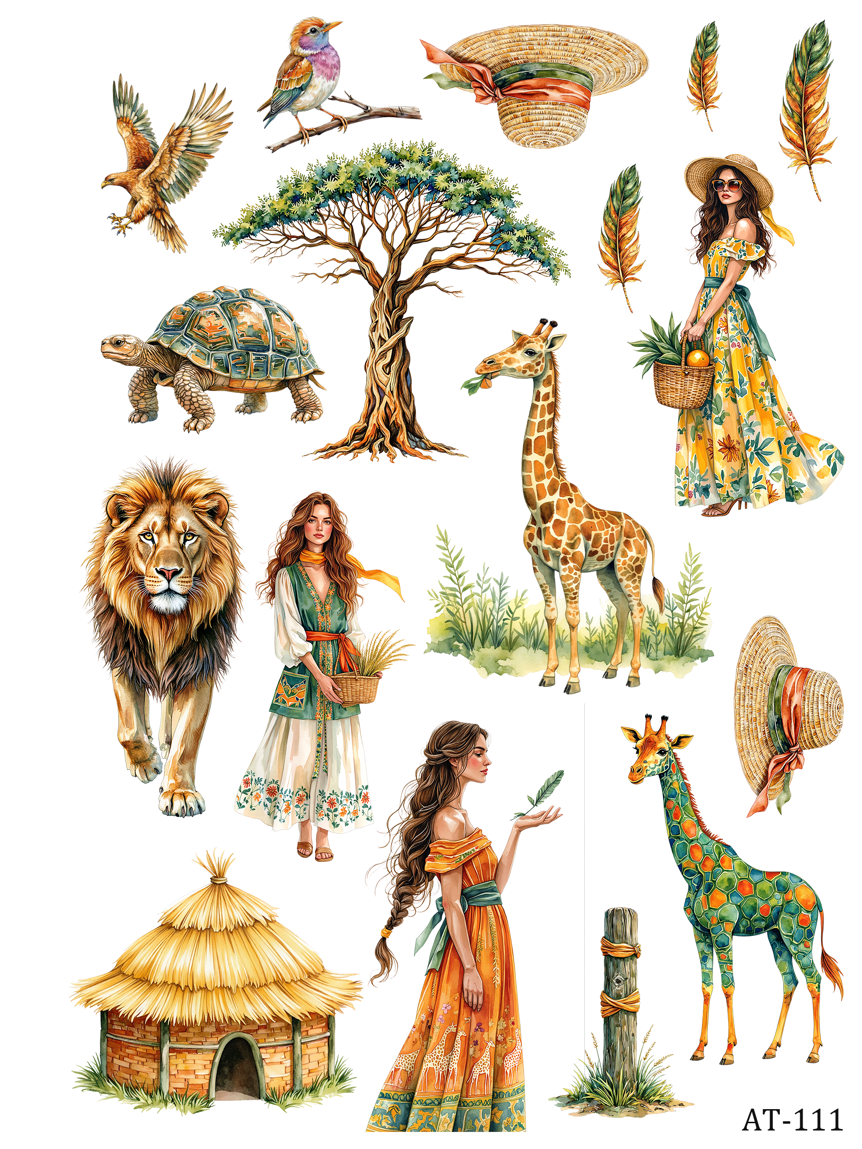 AT110-AT112 embossed sticker AT111