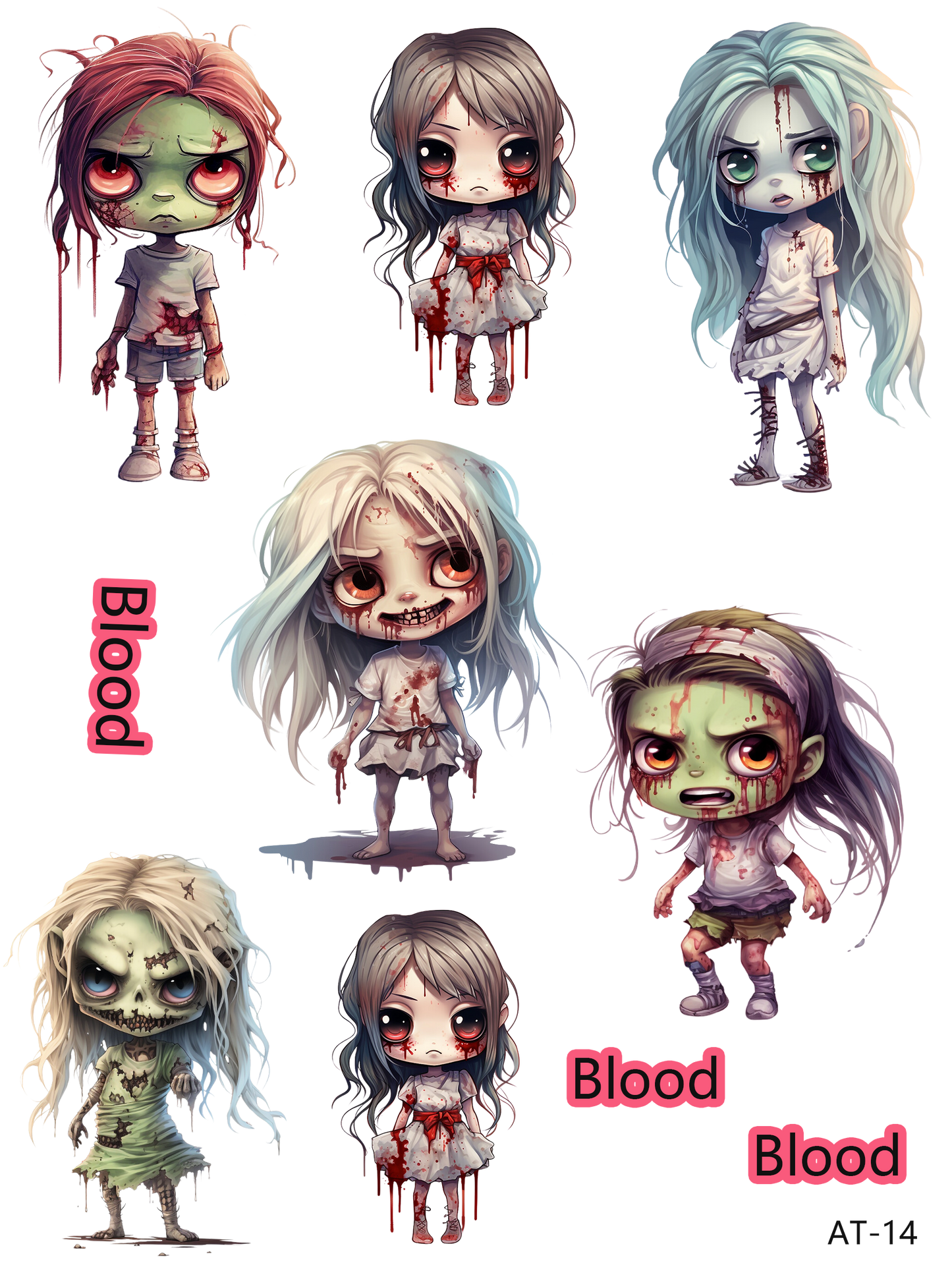 AT06-AT16 embossed sticker AT14 pre-cut embossed sticker (5.91*7.87 inch)