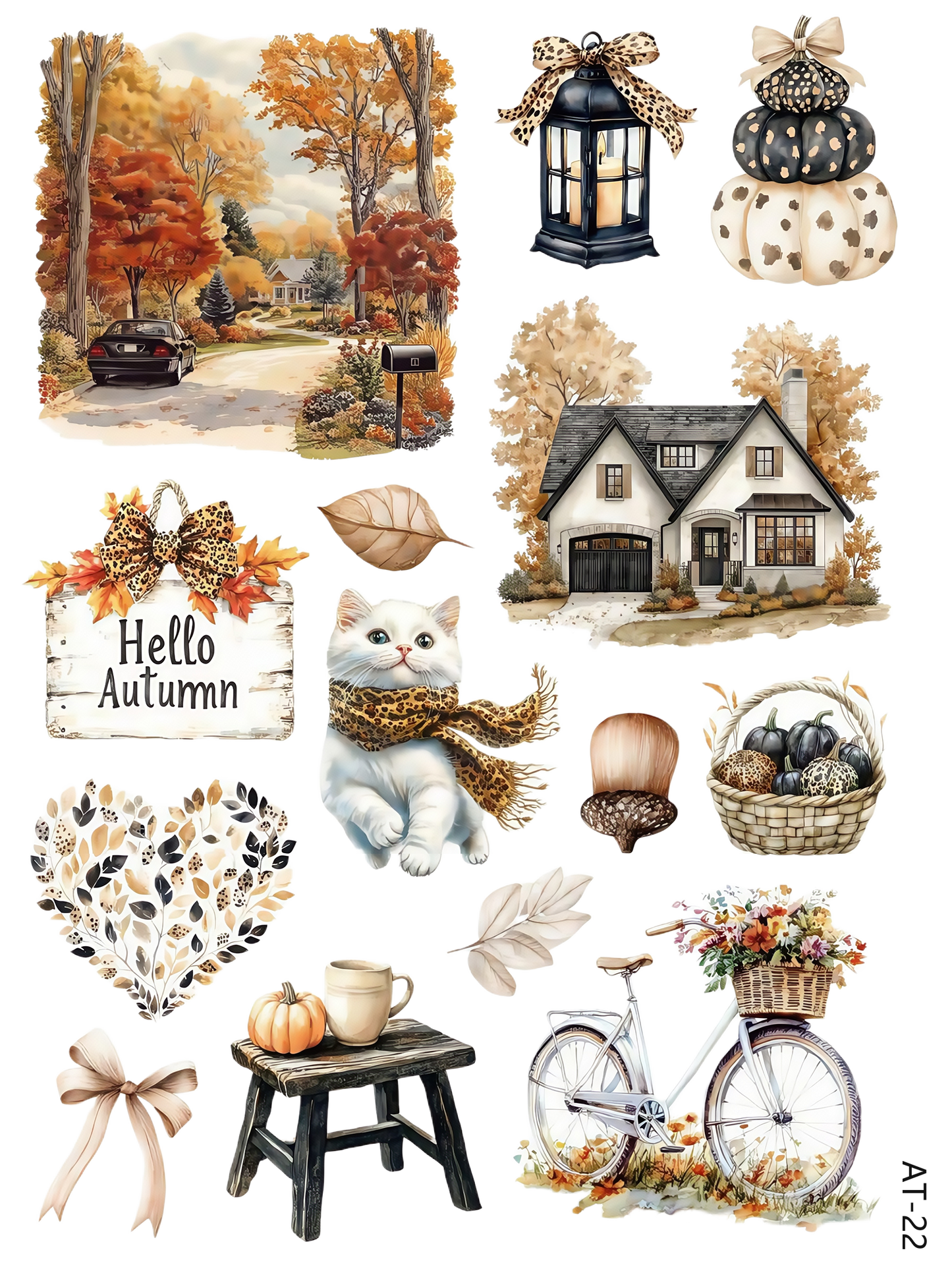 AT17-AT26 embossed sticker AT22 pre-cut embossed sticker (5.91*7.87 inch)