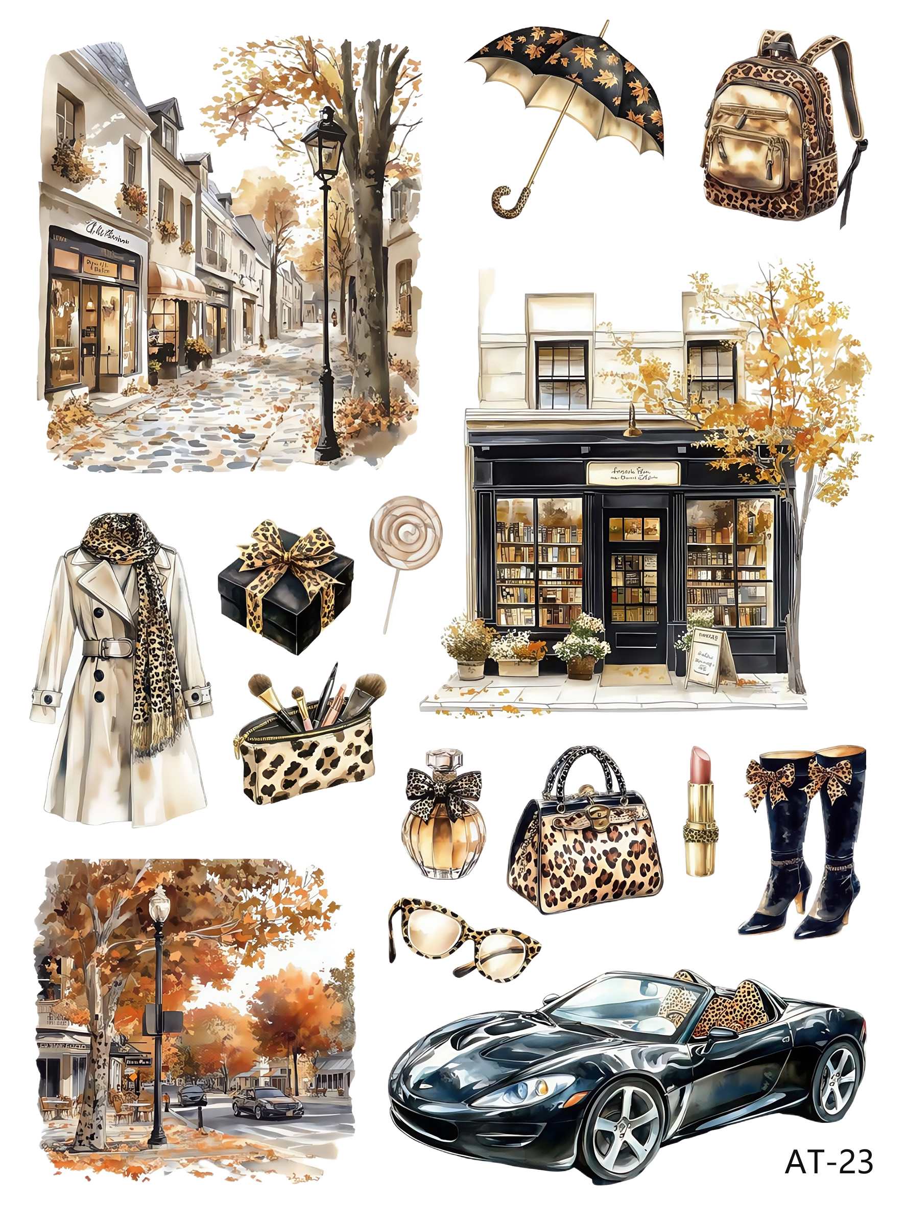 AT17-AT26 embossed sticker AT23 pre-cut embossed sticker (5.91*7.87 inch)