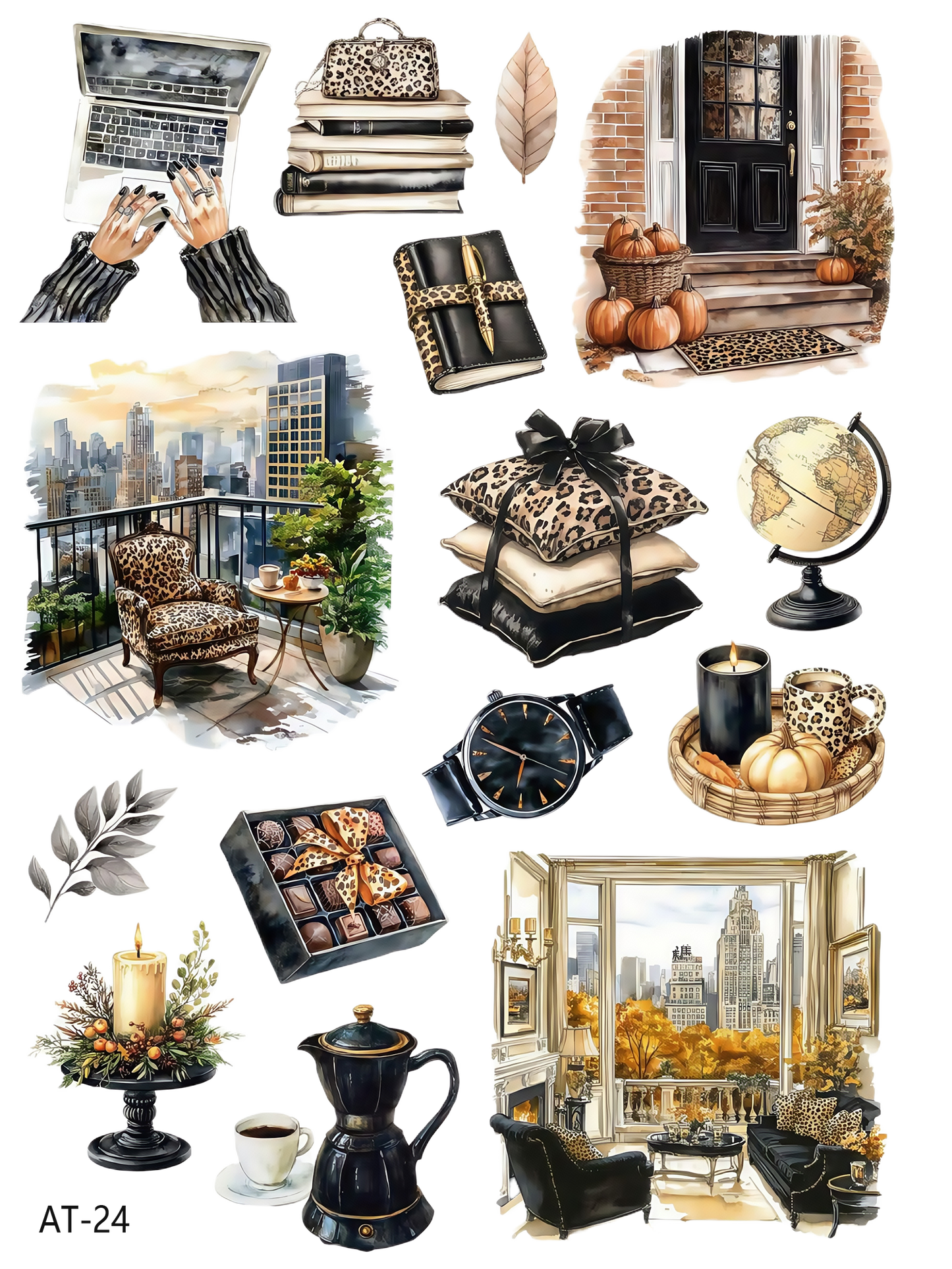 AT17-AT26 embossed sticker AT24 pre-cut embossed sticker (5.91*7.87 inch)