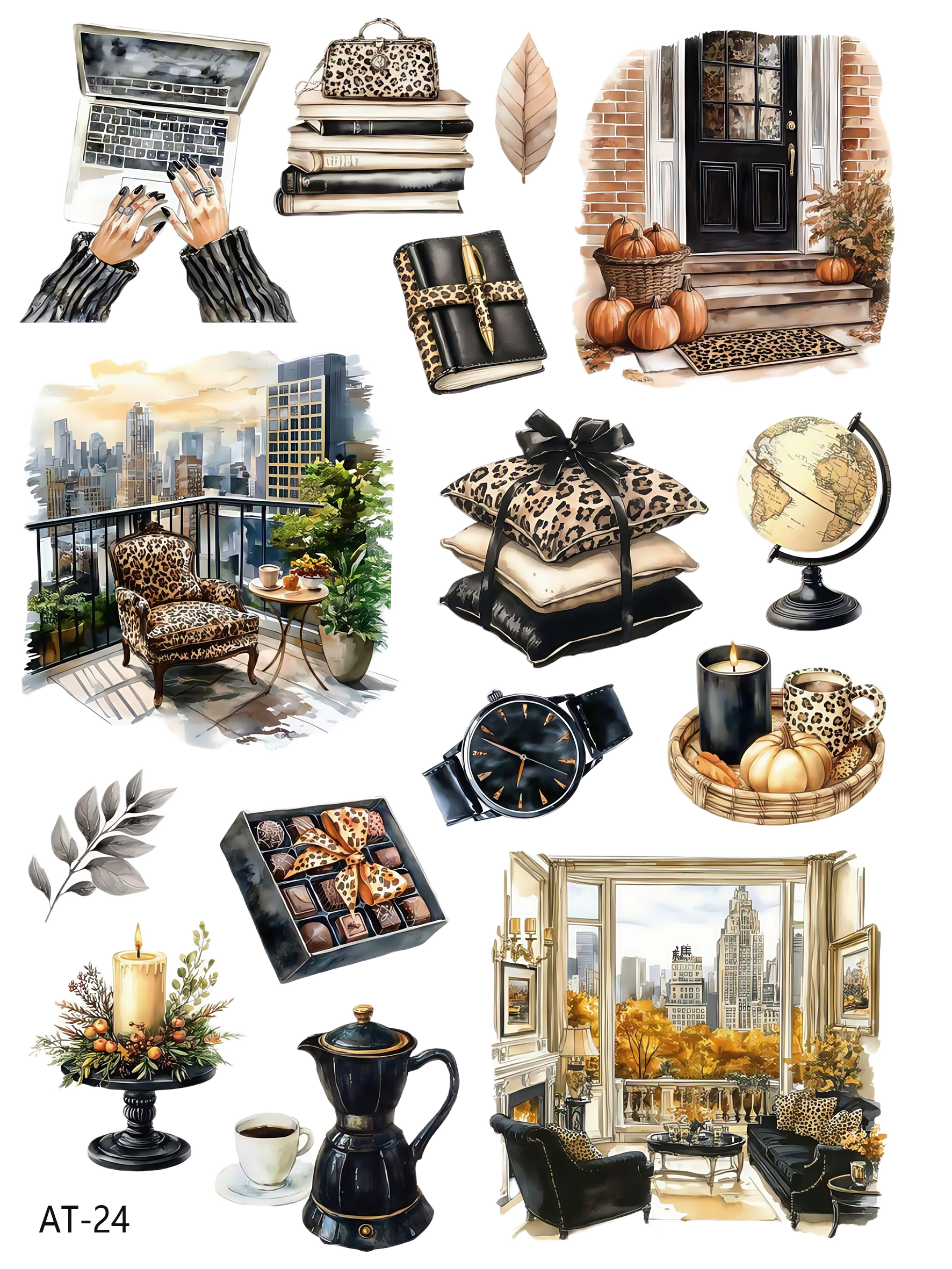 AT17-AT26 embossed sticker AT24 pre-cut embossed sticker (5.91*7.87 inch)