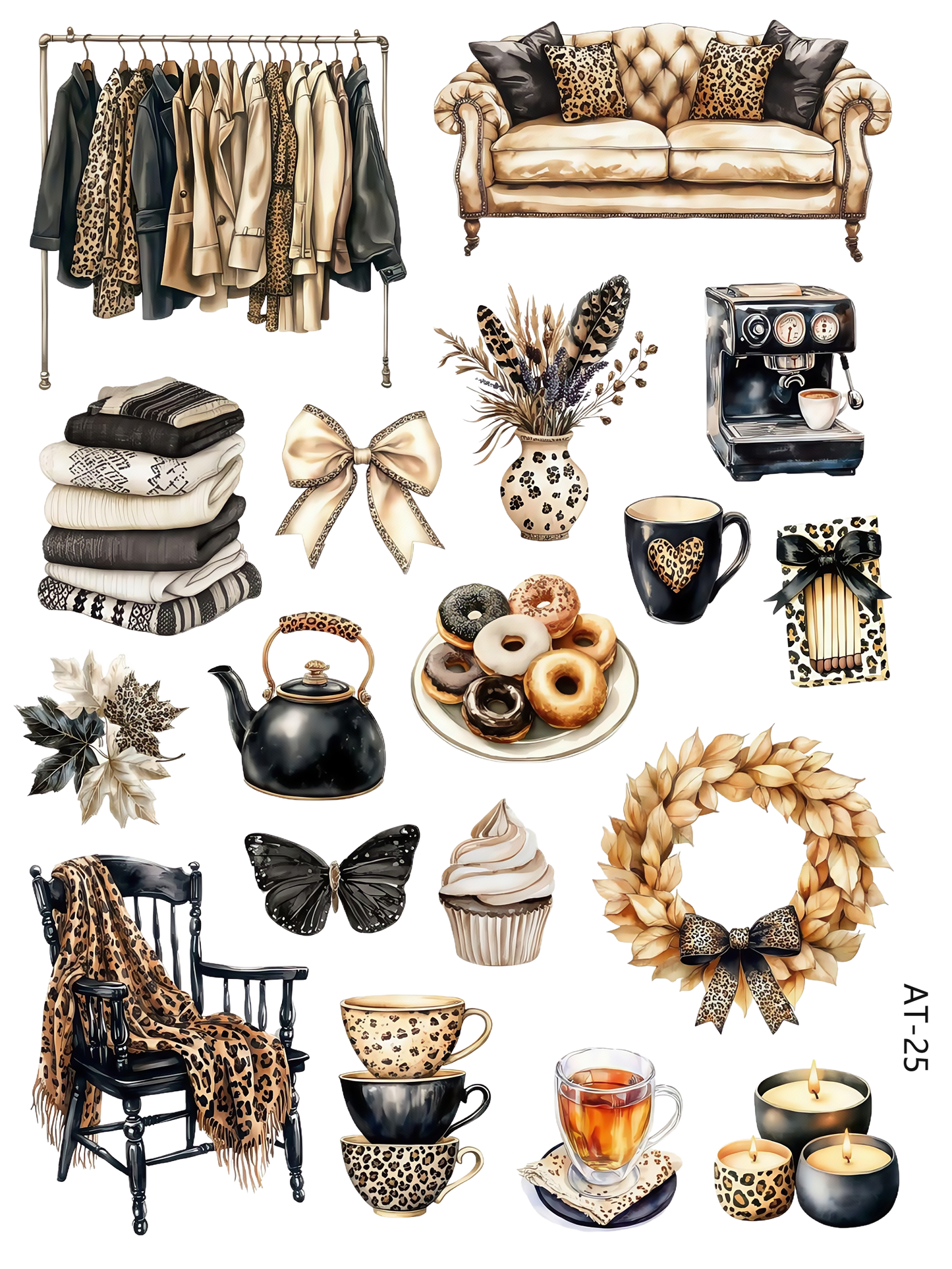 AT17-AT26 embossed sticker AT25 pre-cut embossed sticker (5.91*7.87 inch)