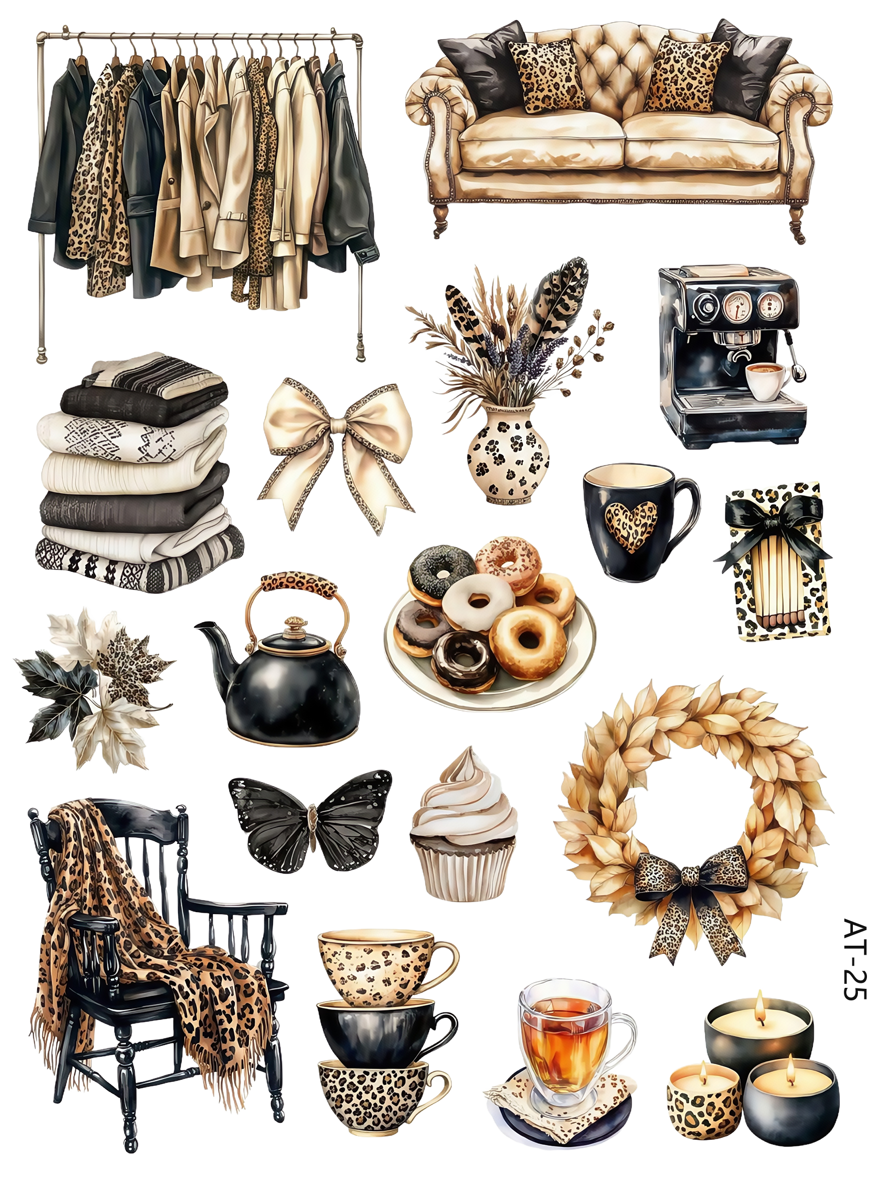 AT17-AT26 embossed sticker AT25 pre-cut embossed sticker (5.91*7.87 inch)