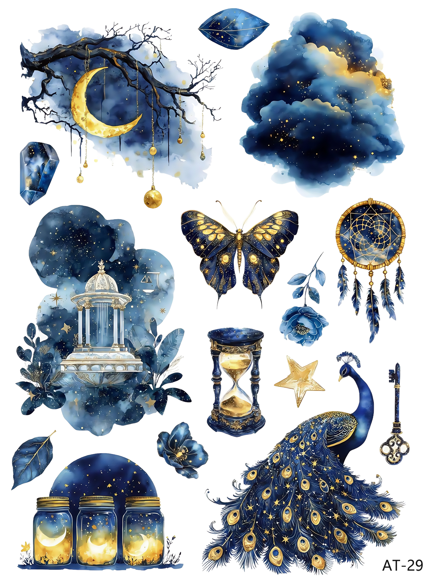 AT27-AT37 embossed sticker AT29 pre-cut embossed sticker (5.91*7.87 inch)