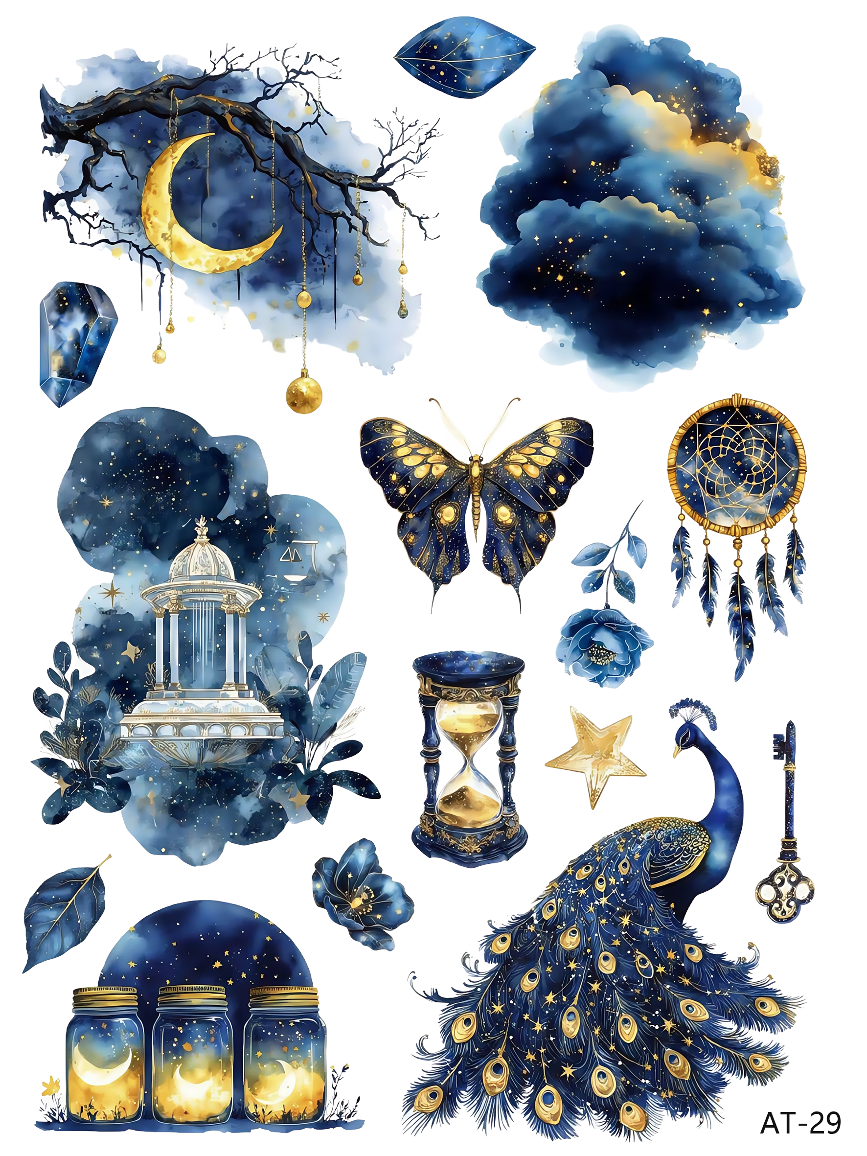 AT27-AT37 embossed sticker AT29 pre-cut embossed sticker (5.91*7.87 inch)