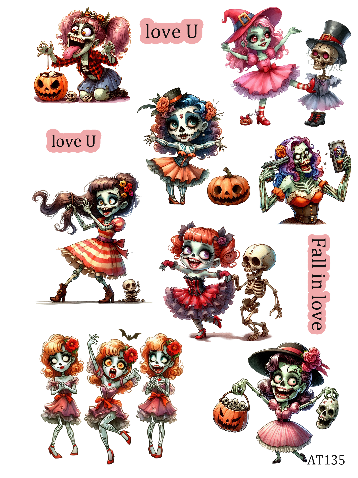 AT133-AT143 embossed sticker AT135