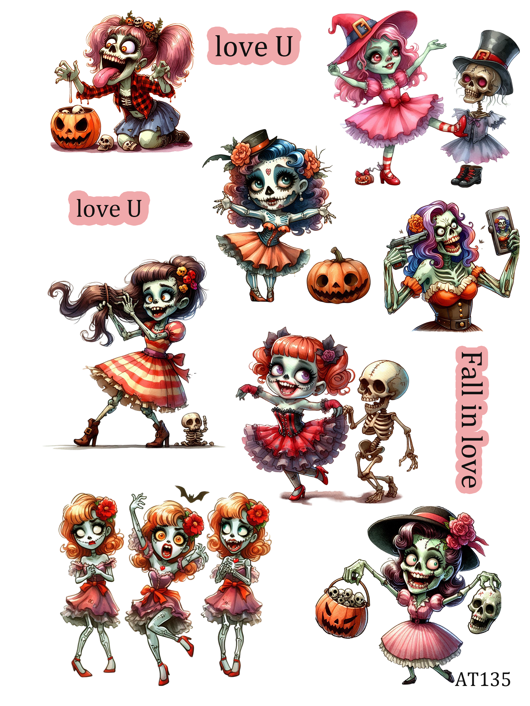 AT133-AT143 embossed sticker AT135