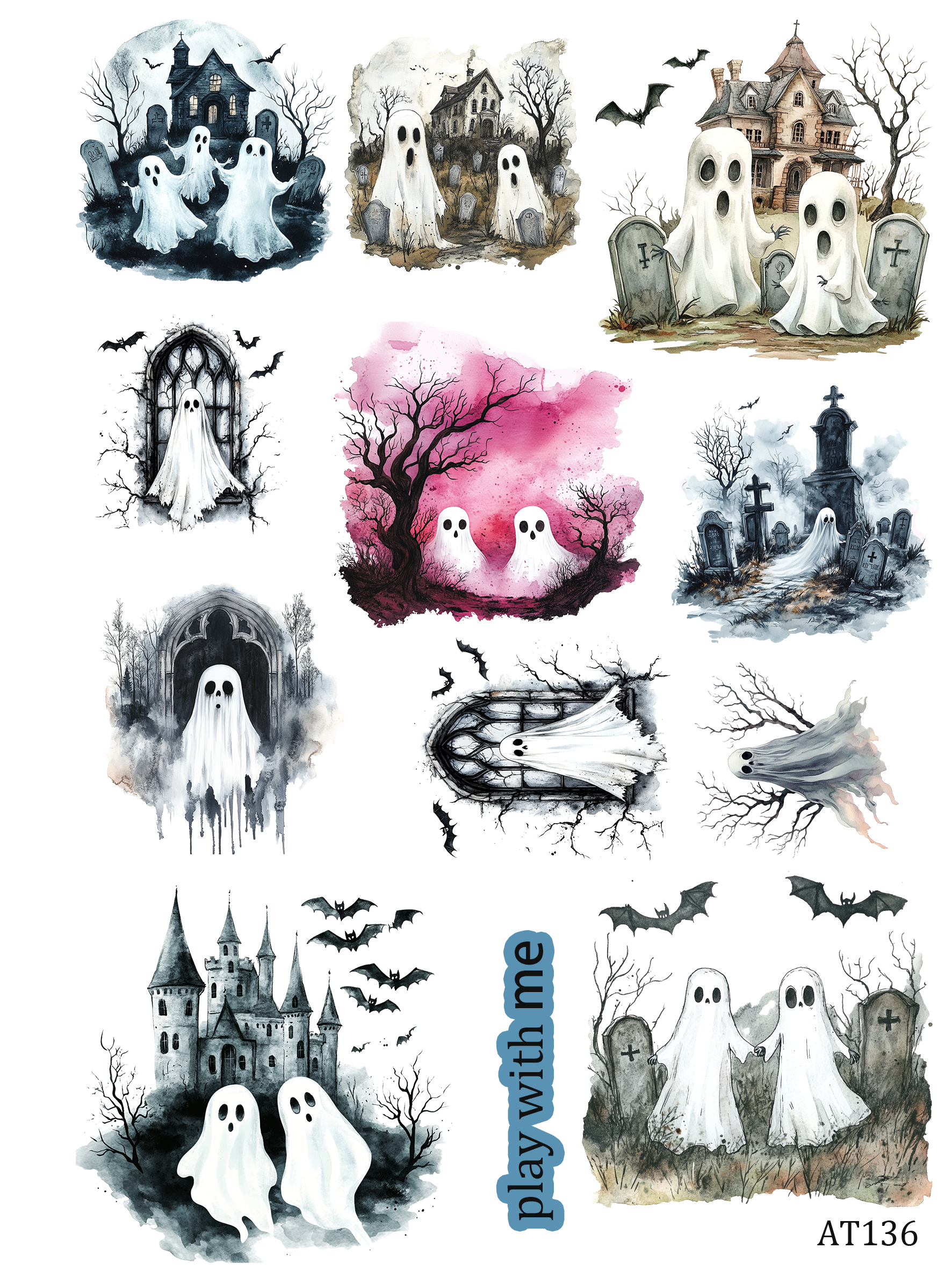 AT133-AT143 embossed sticker AT136