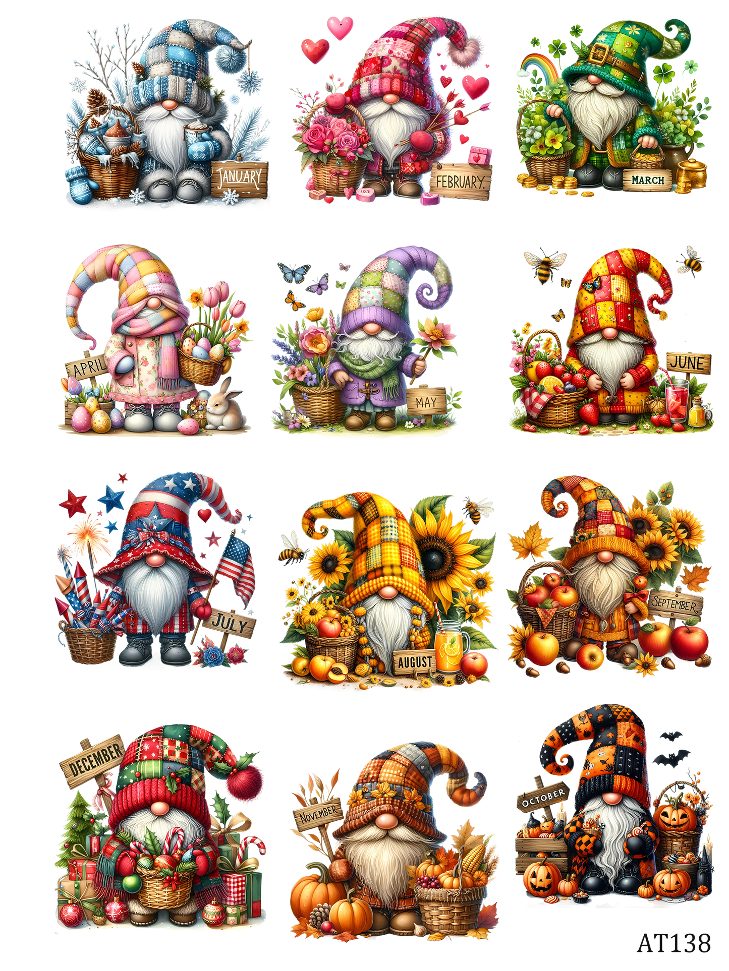 AT133-AT143 embossed sticker AT138