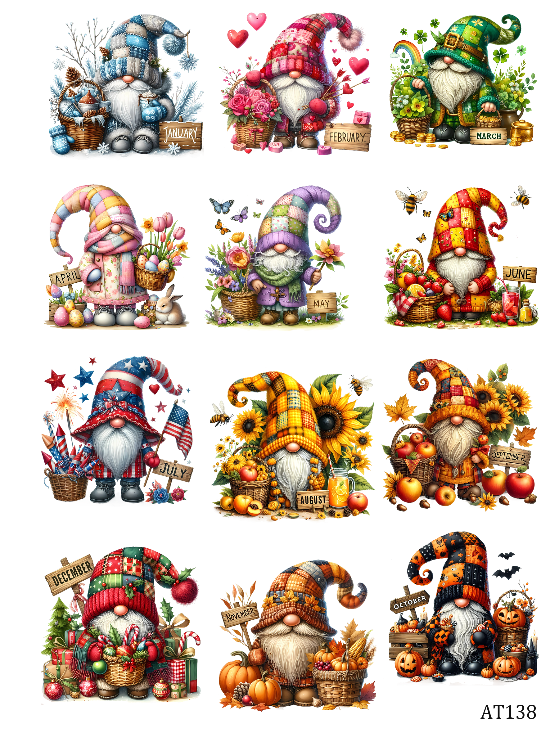 AT133-AT143 embossed sticker AT138