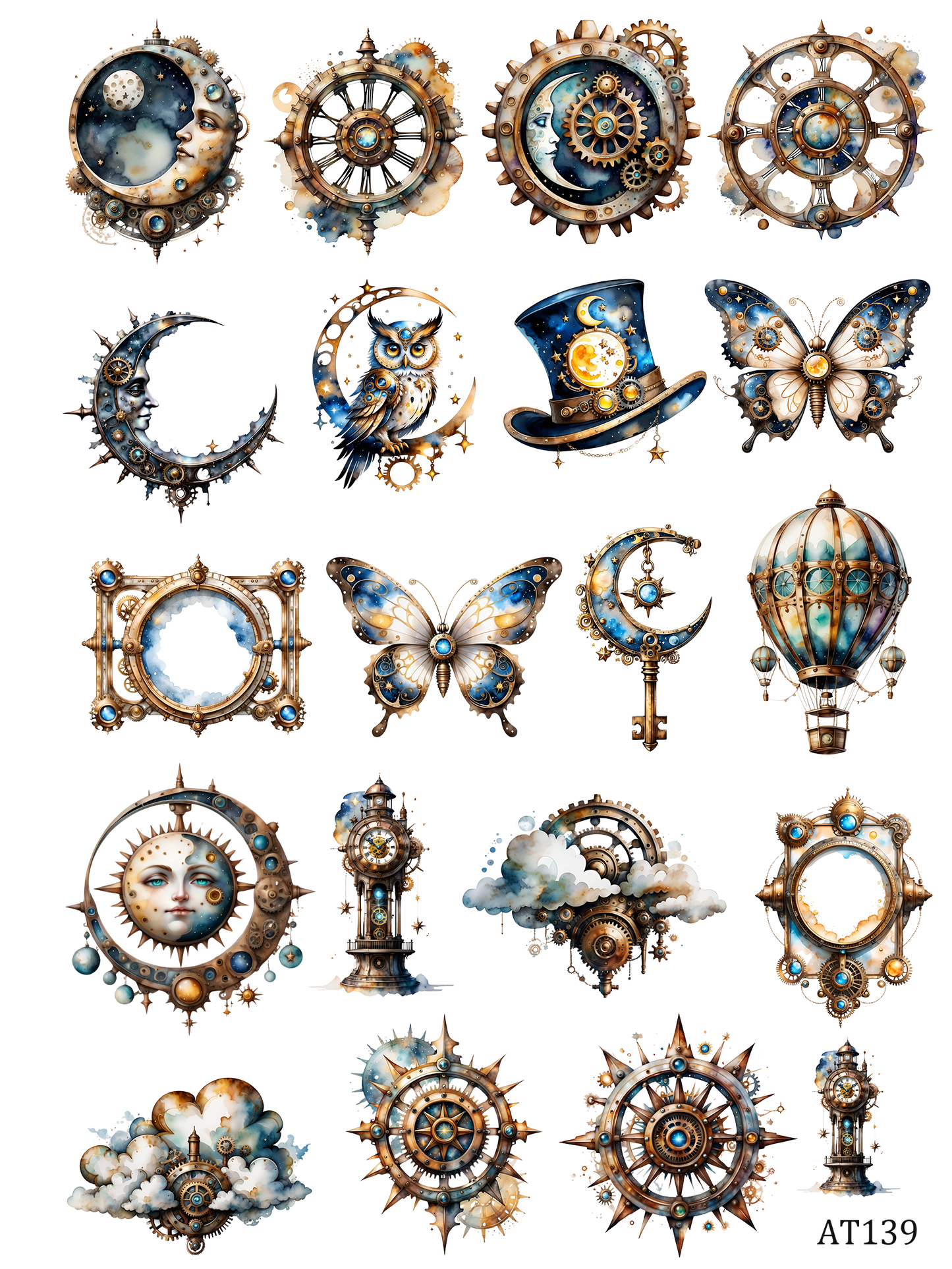 AT133-AT143 embossed sticker AT139