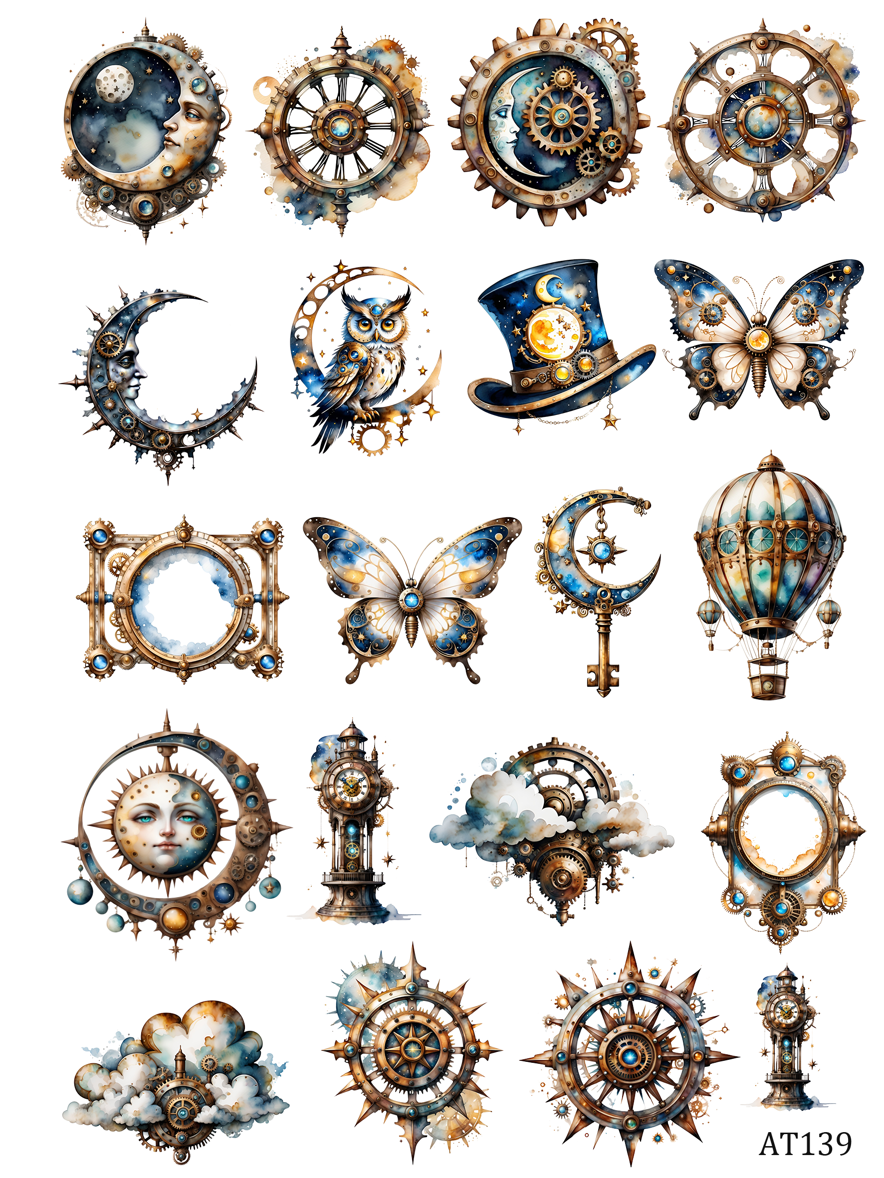 AT133-AT143 embossed sticker AT139