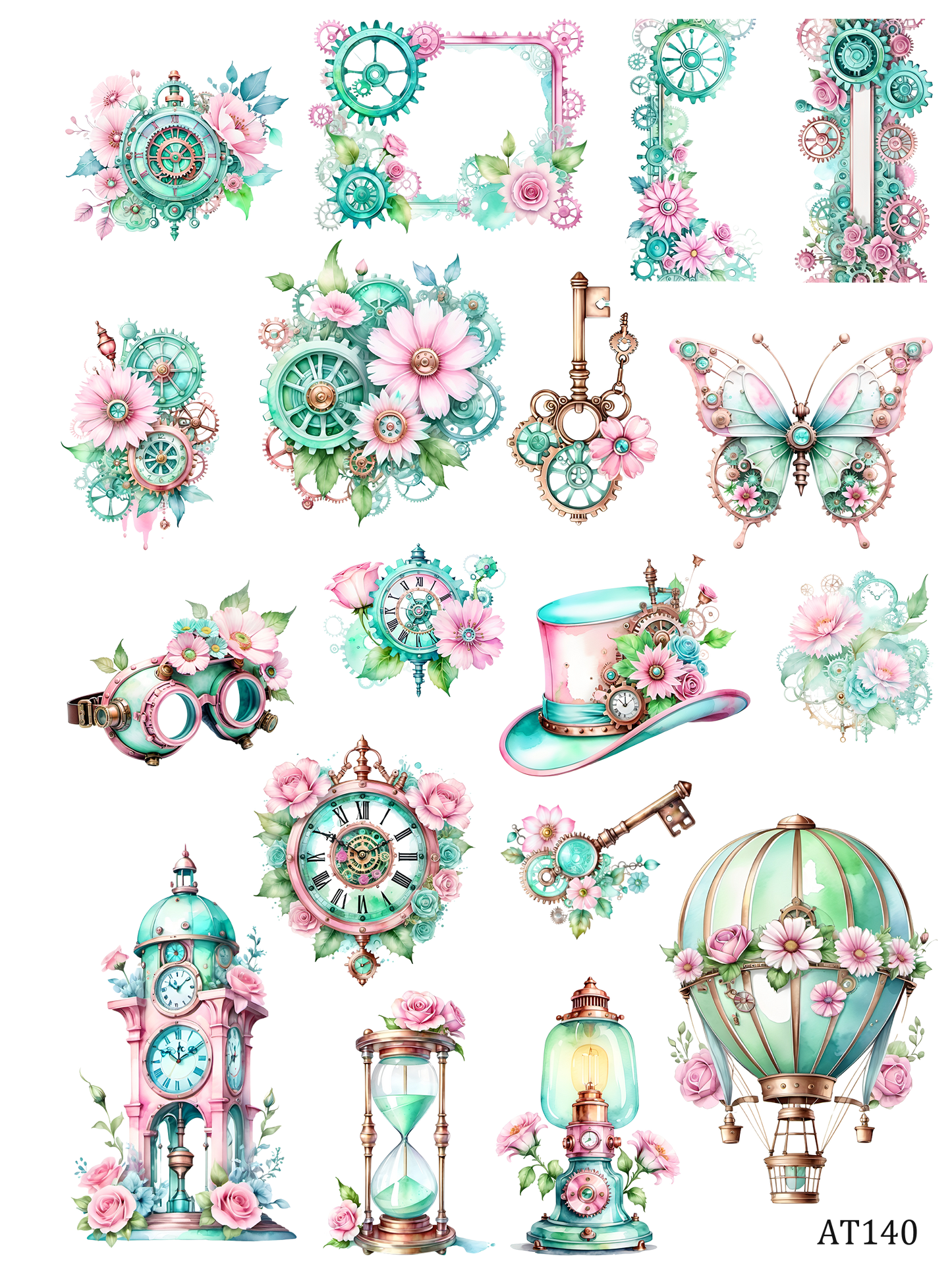 AT133-AT143 embossed sticker AT140