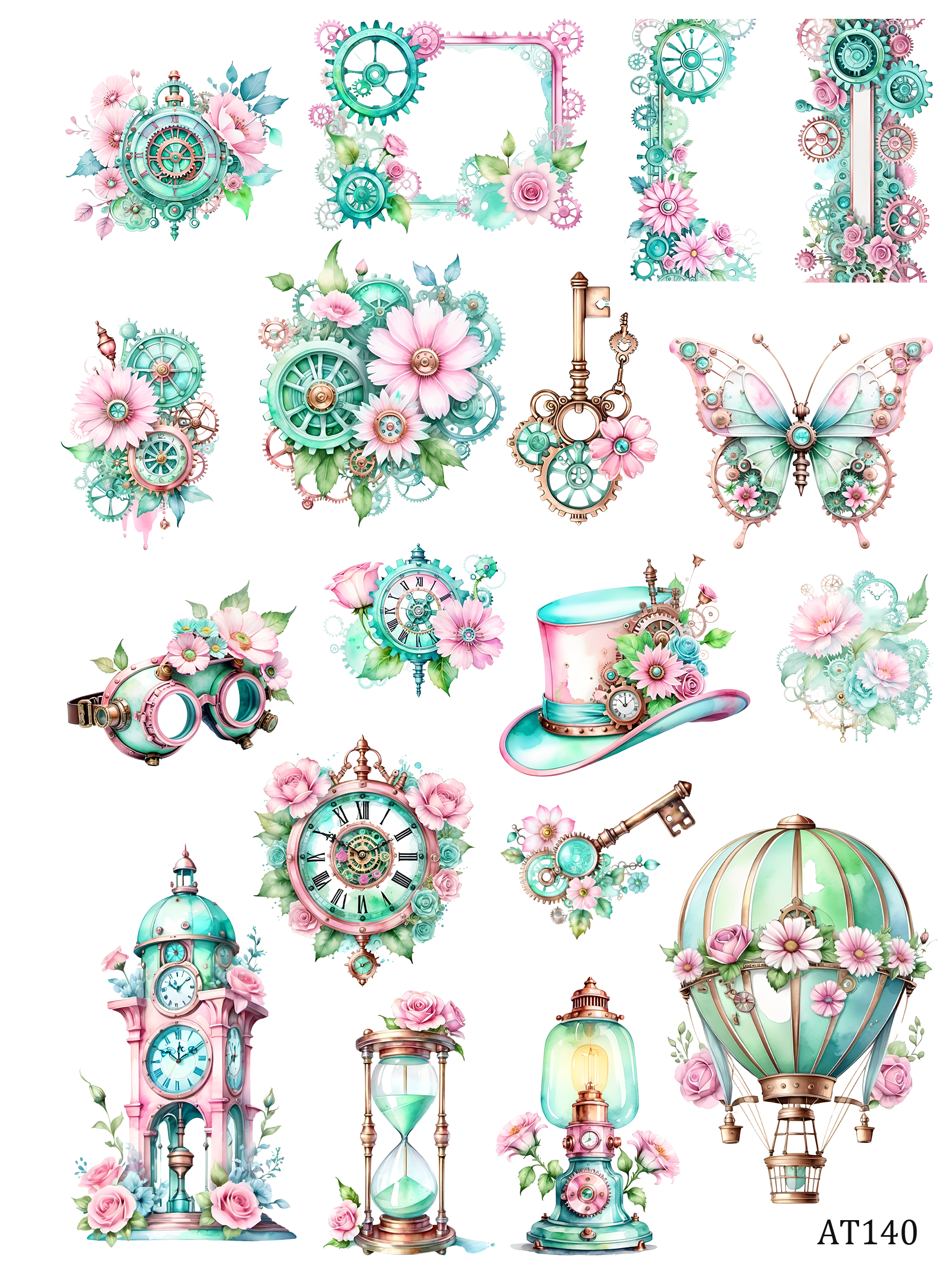 AT133-AT143 embossed sticker AT140