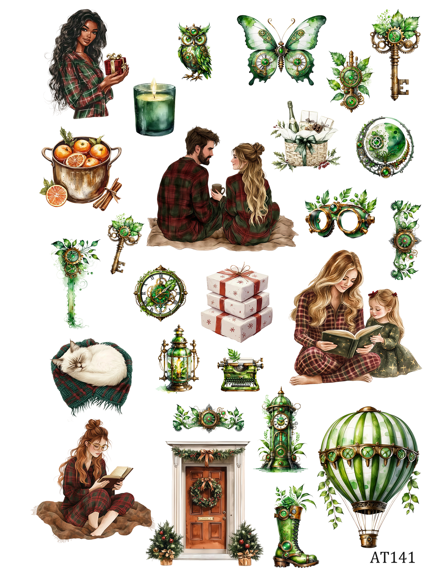 AT133-AT143 embossed sticker AT141