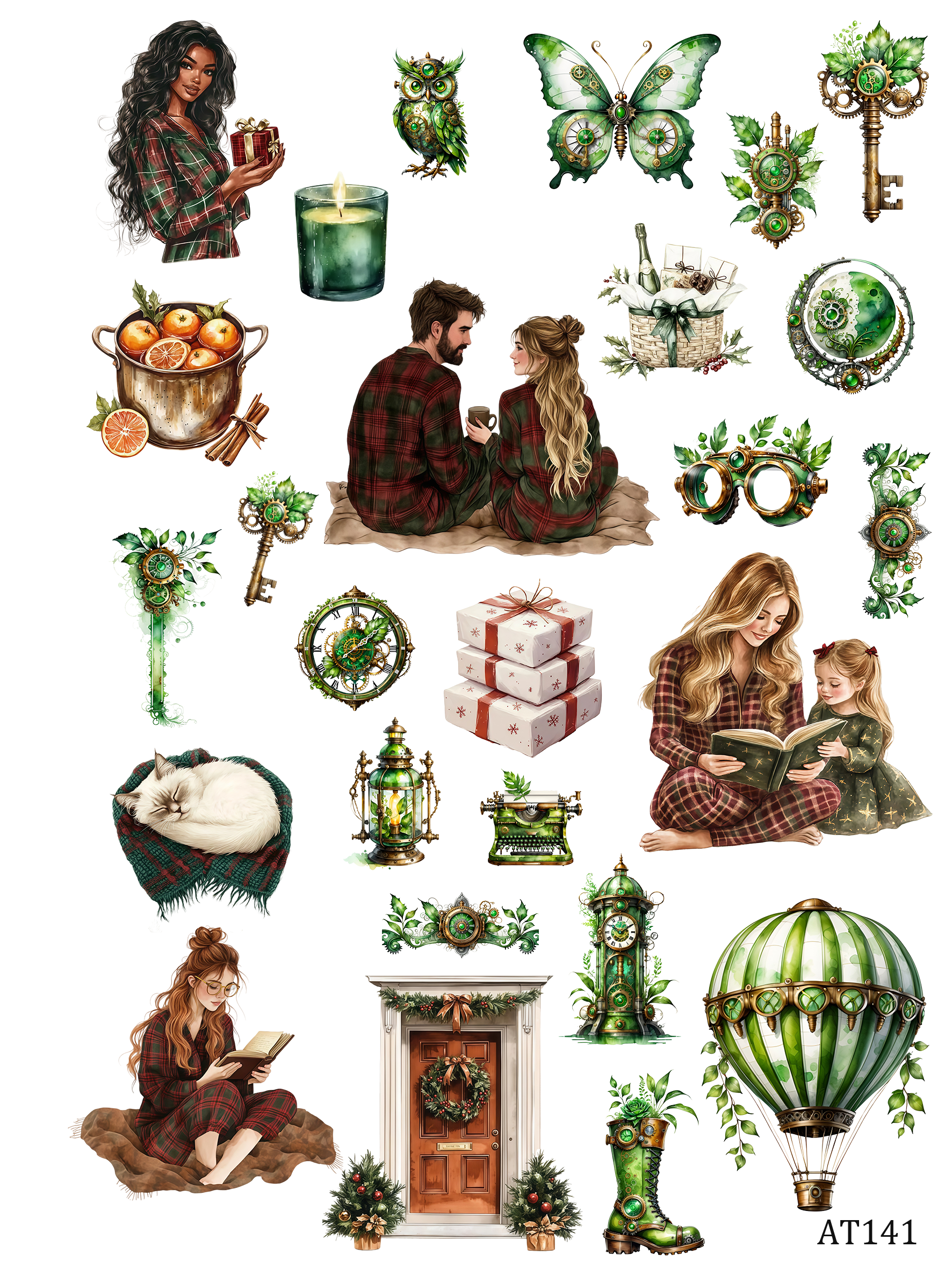 AT133-AT143 embossed sticker AT141