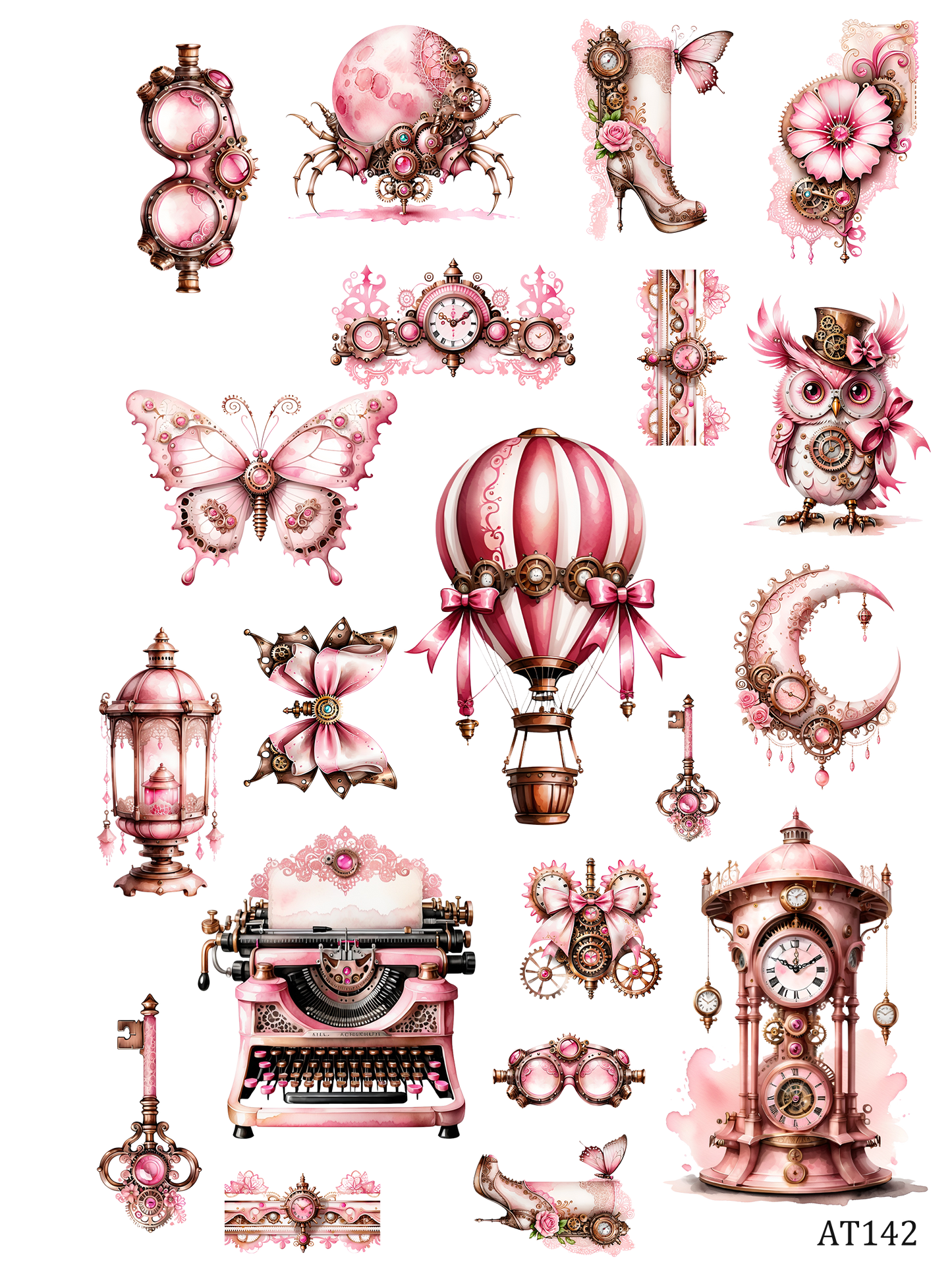 AT133-AT143 embossed sticker AT142