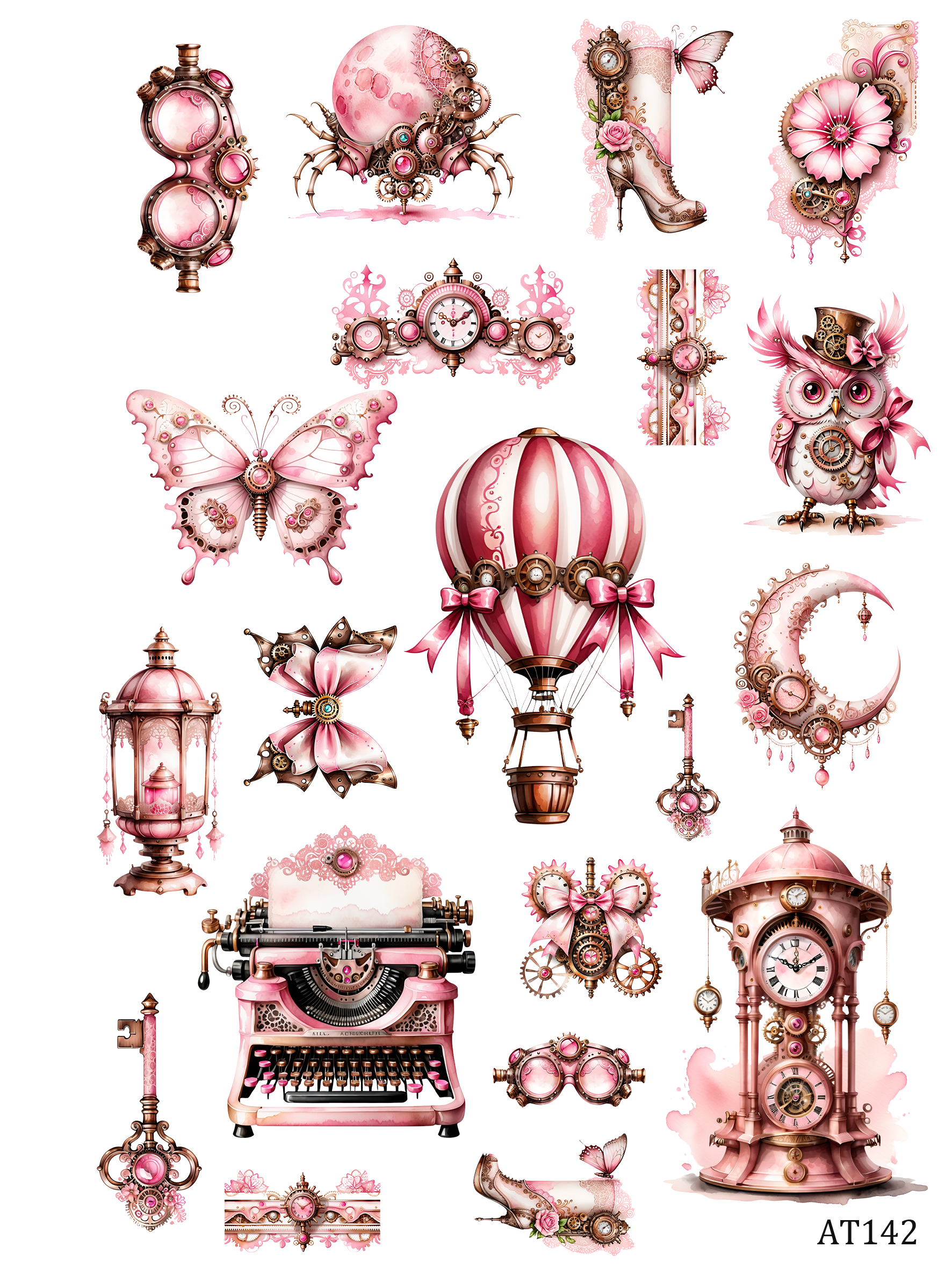 AT133-AT143 embossed sticker AT142