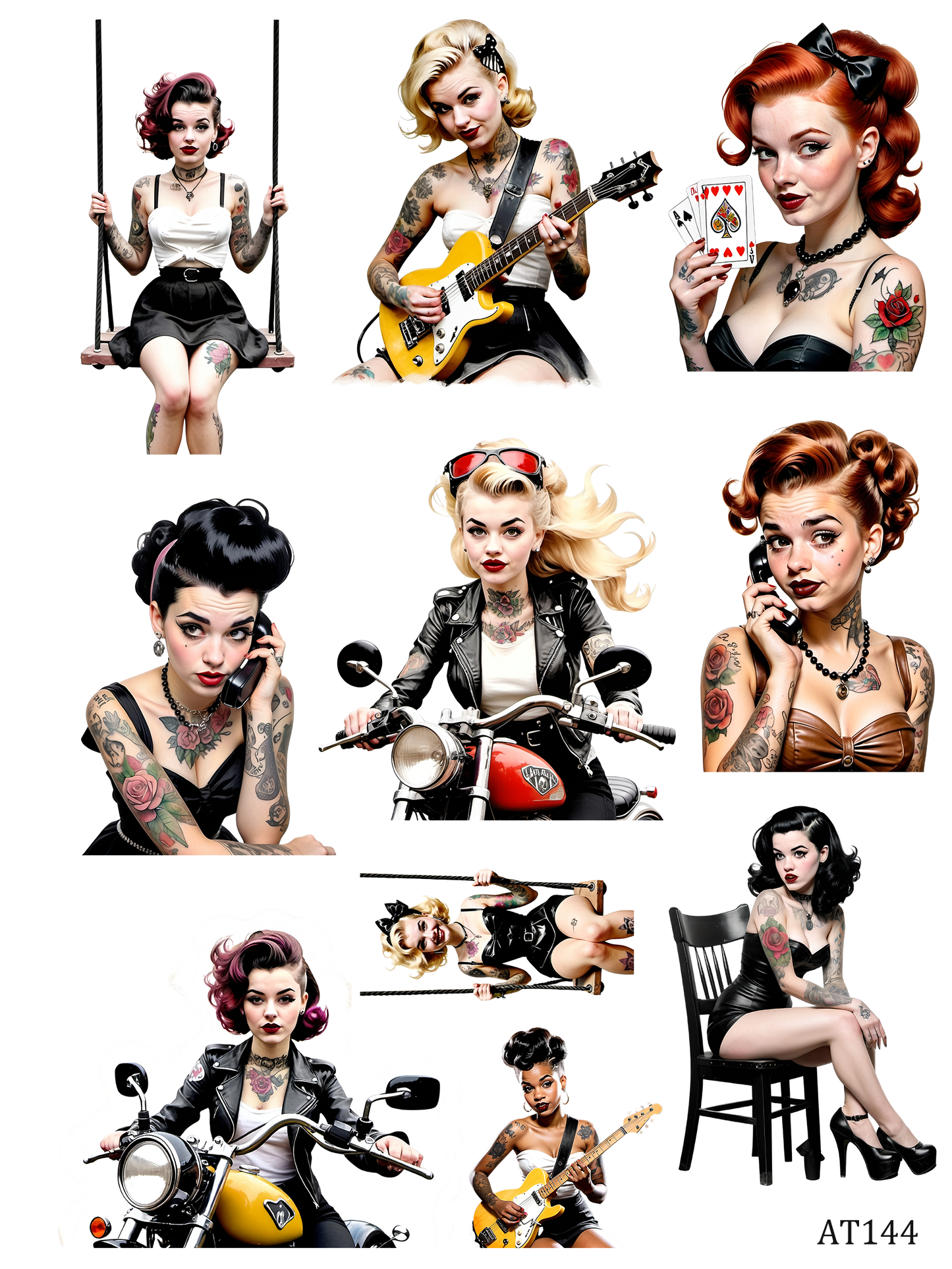 AT144-AT148 embossed sticker AT144