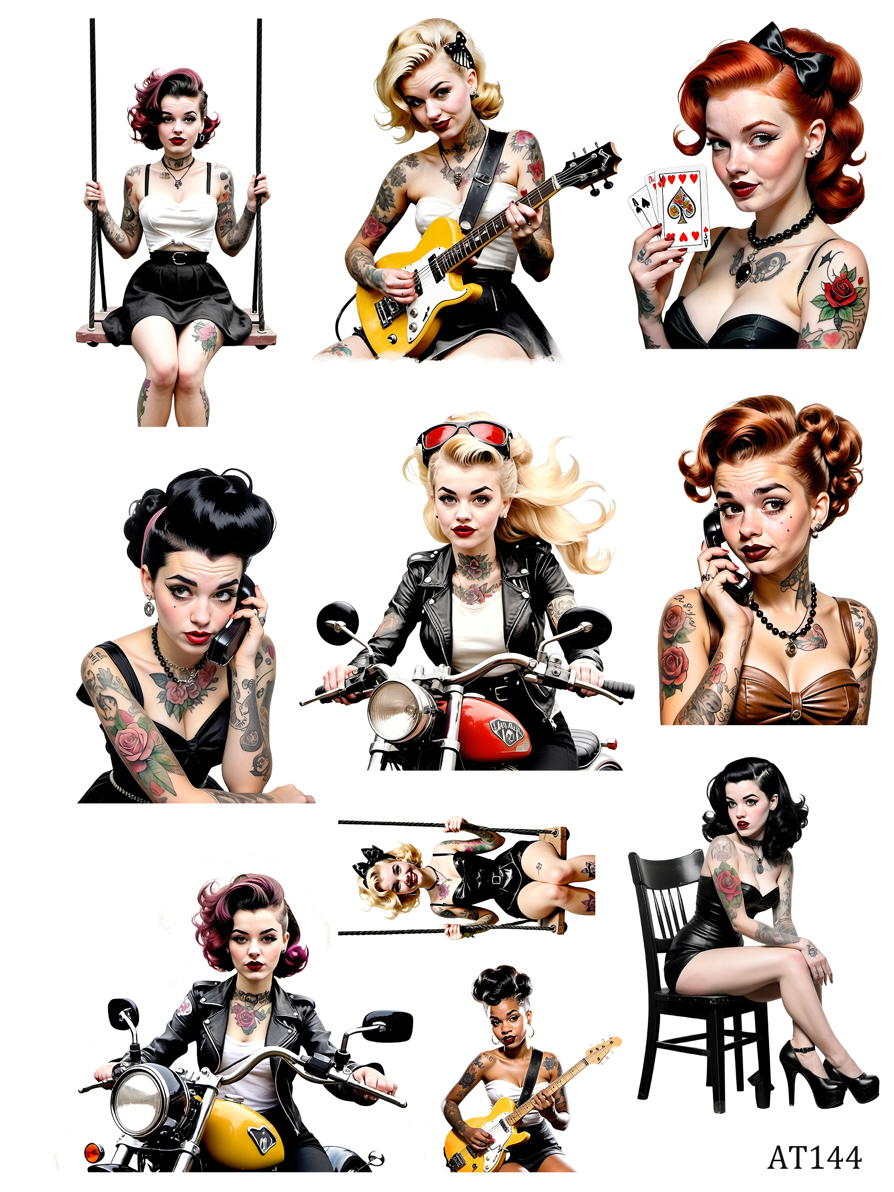 AT144-AT148 embossed sticker AT144