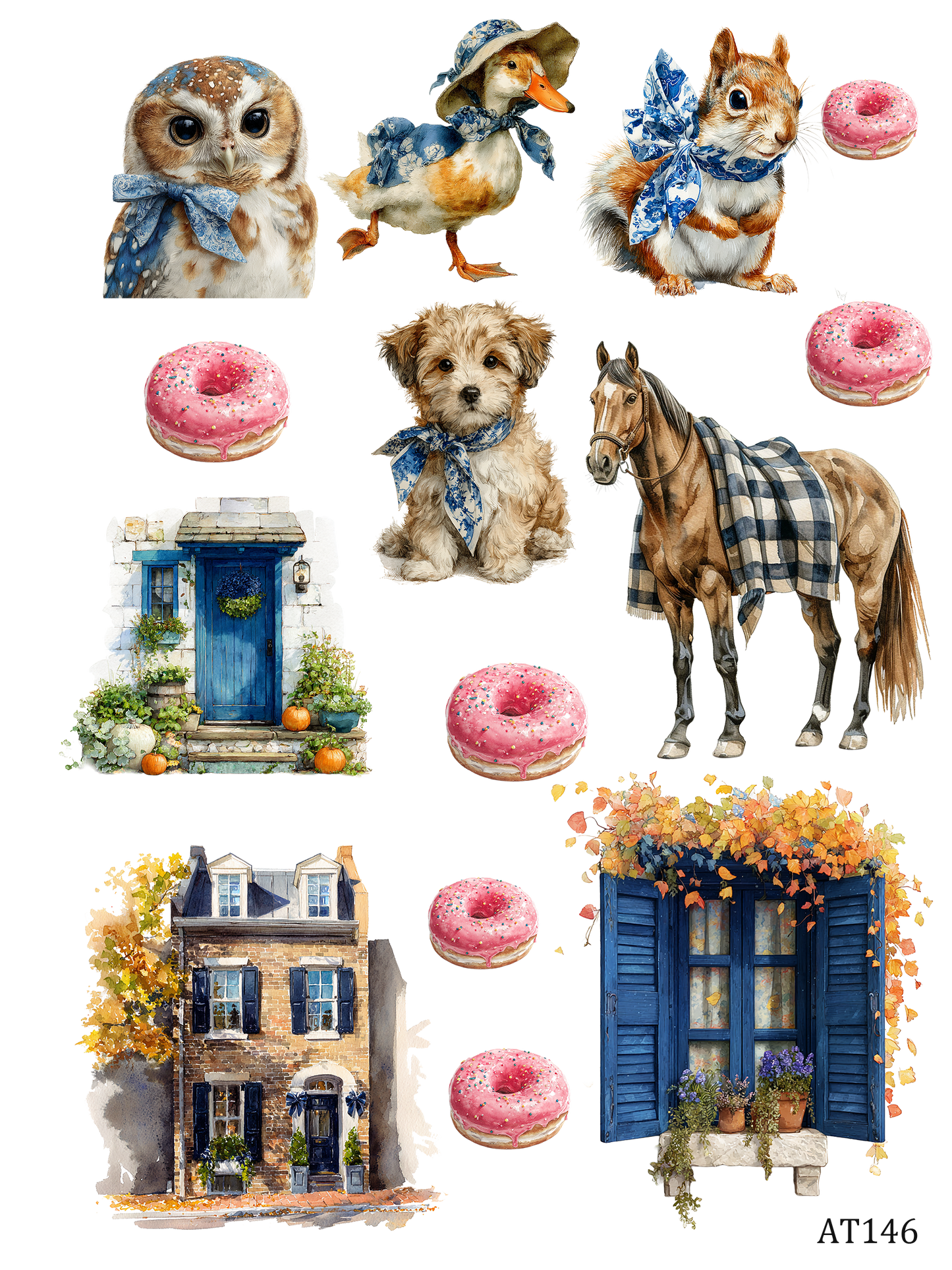 AT144-AT148 embossed sticker AT146