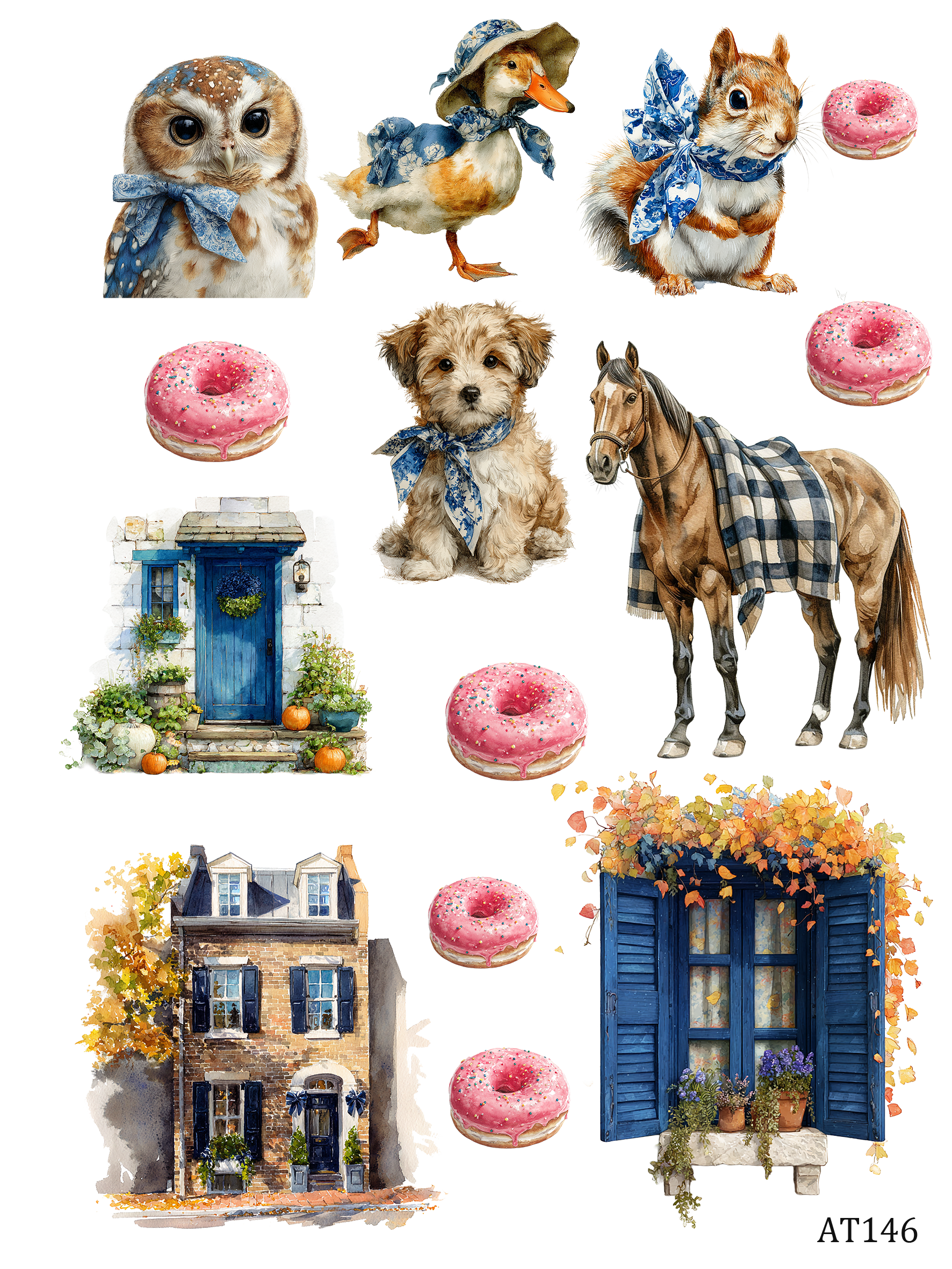 AT144-AT148 embossed sticker AT146