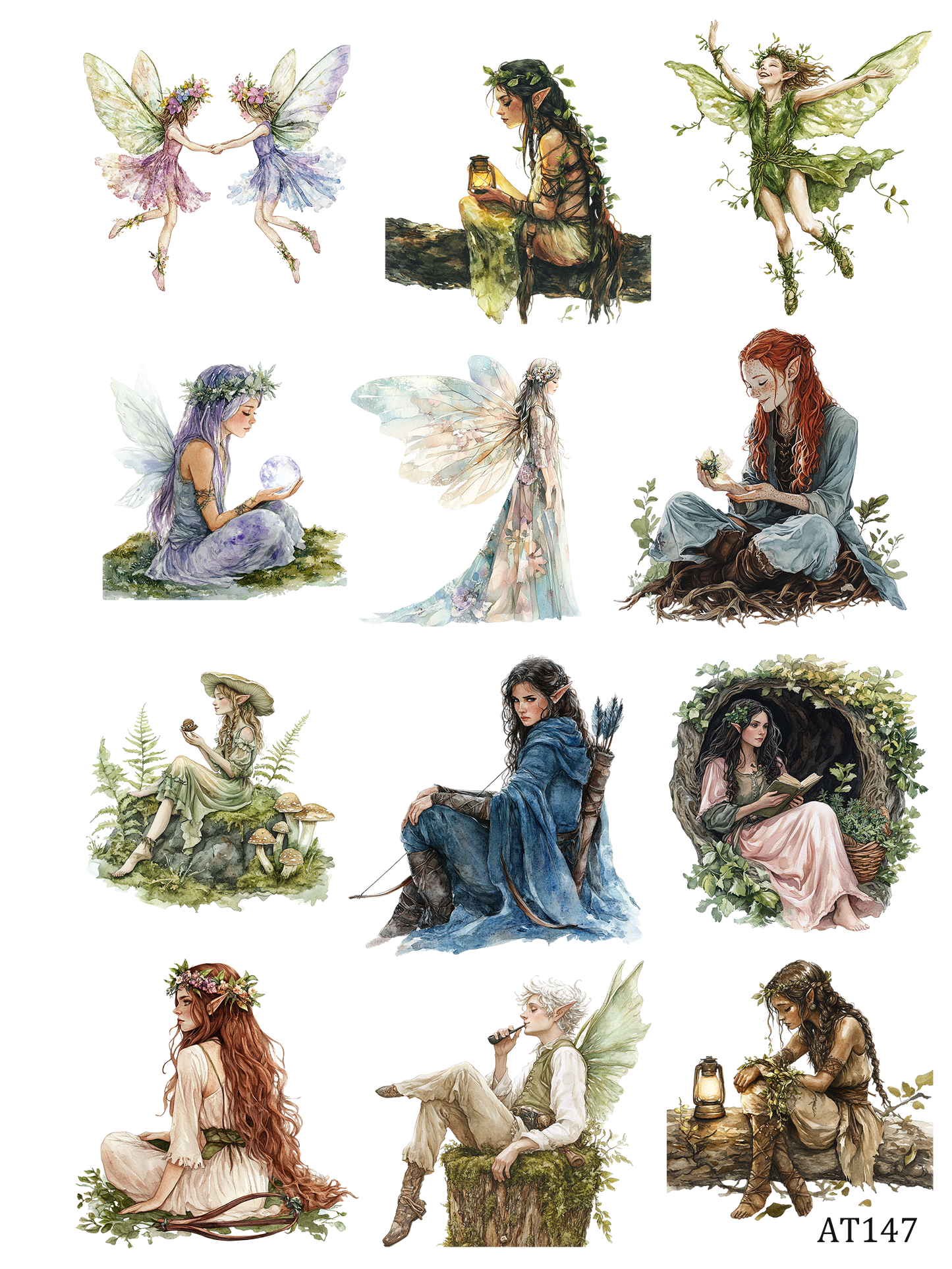 AT144-AT148 embossed sticker AT147