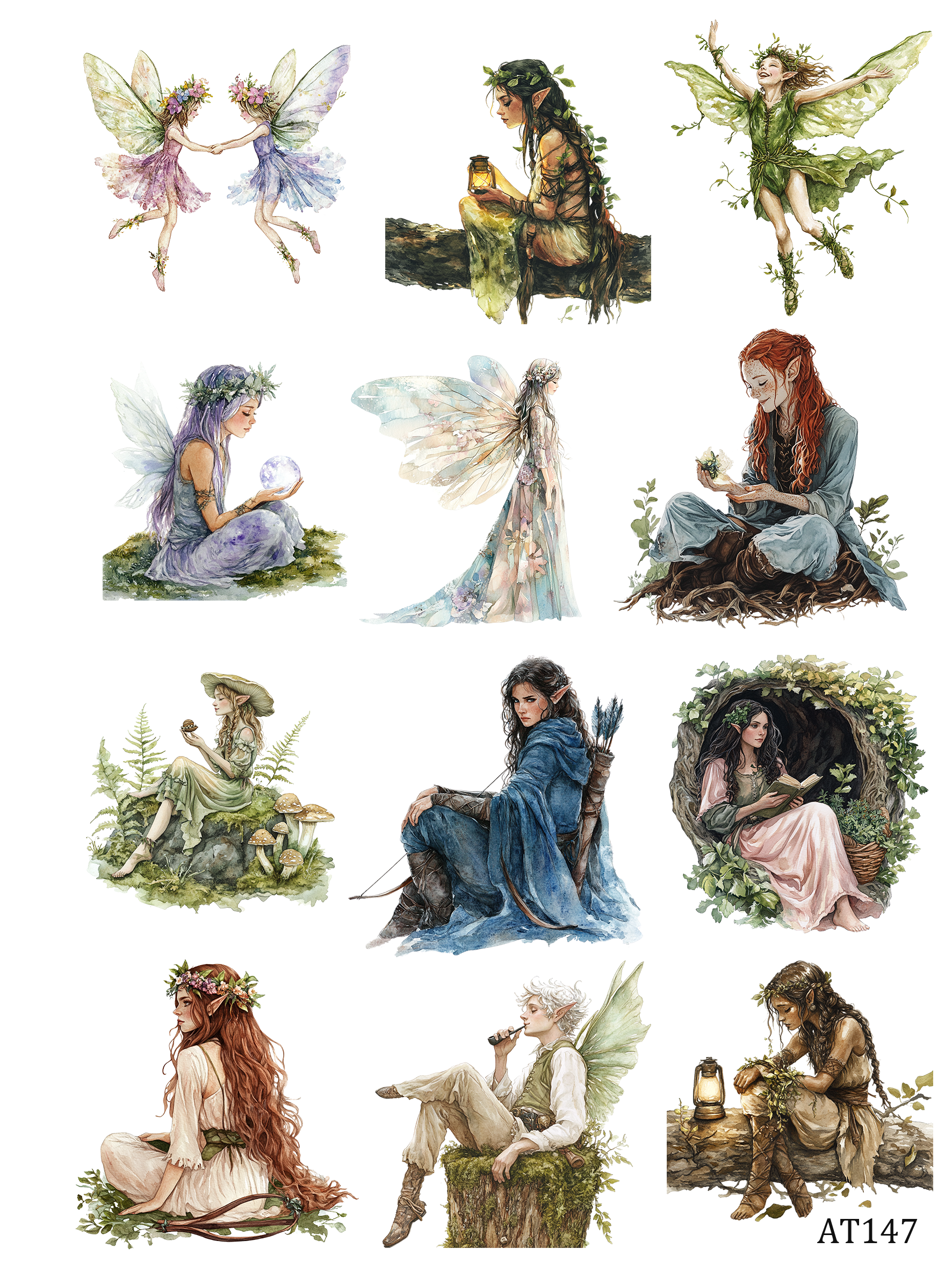 AT144-AT148 embossed sticker AT147