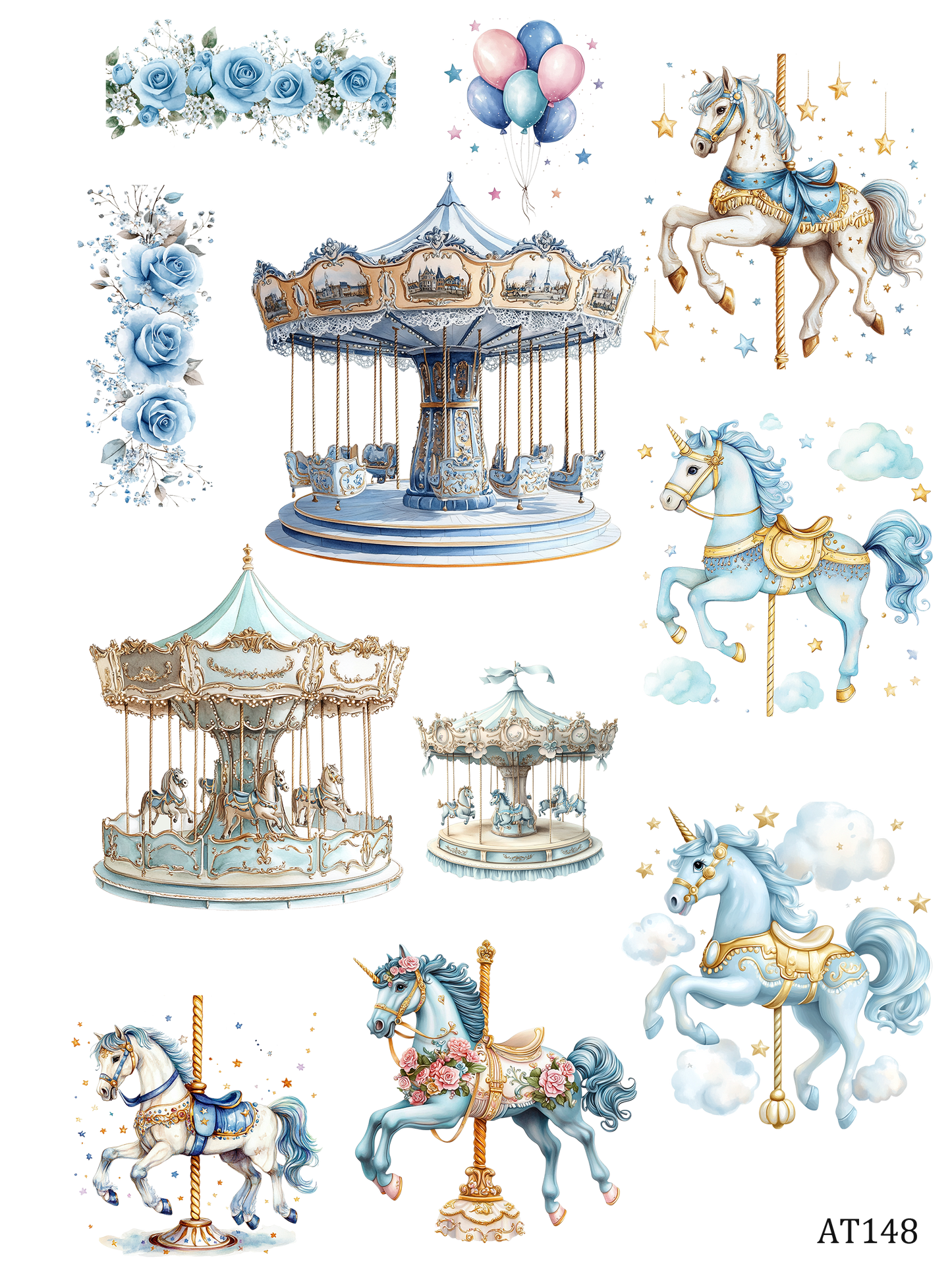 AT144-AT148 embossed sticker AT148