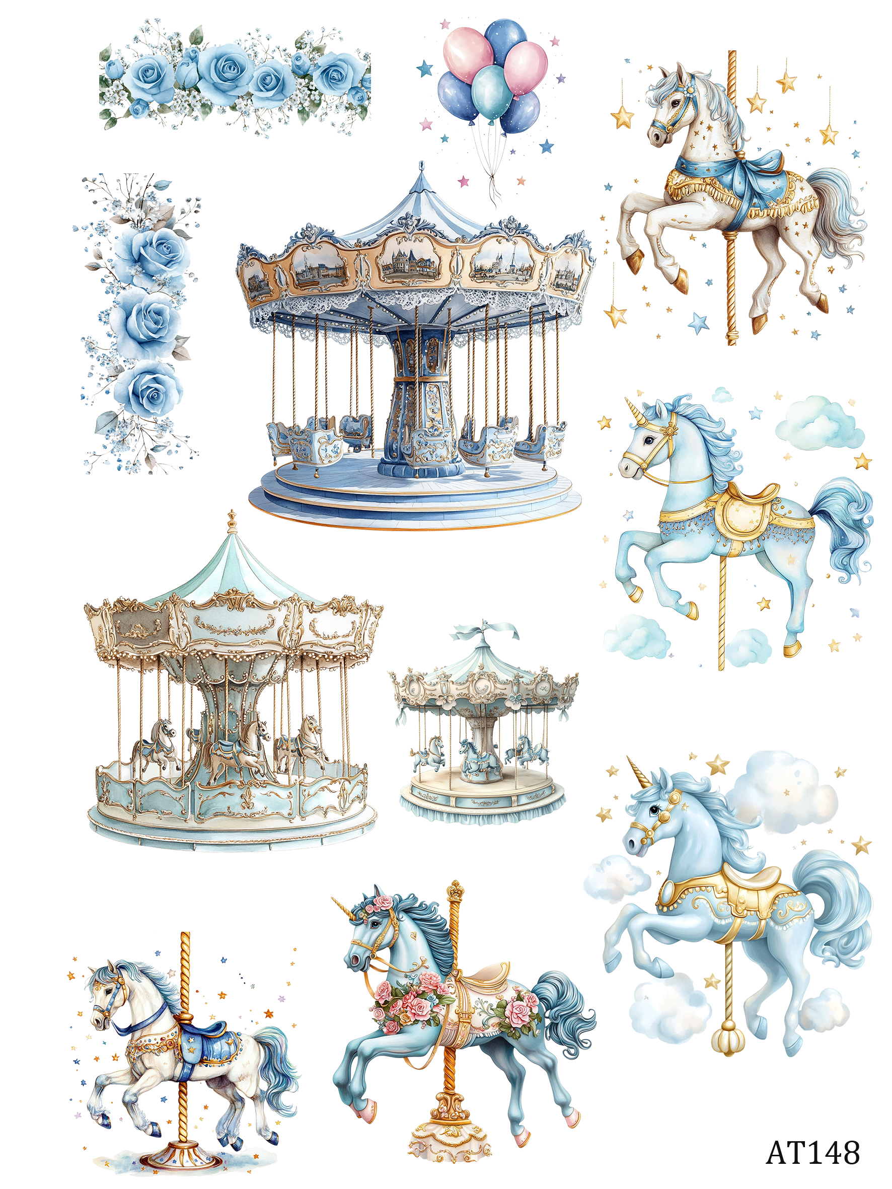 AT144-AT148 embossed sticker AT148